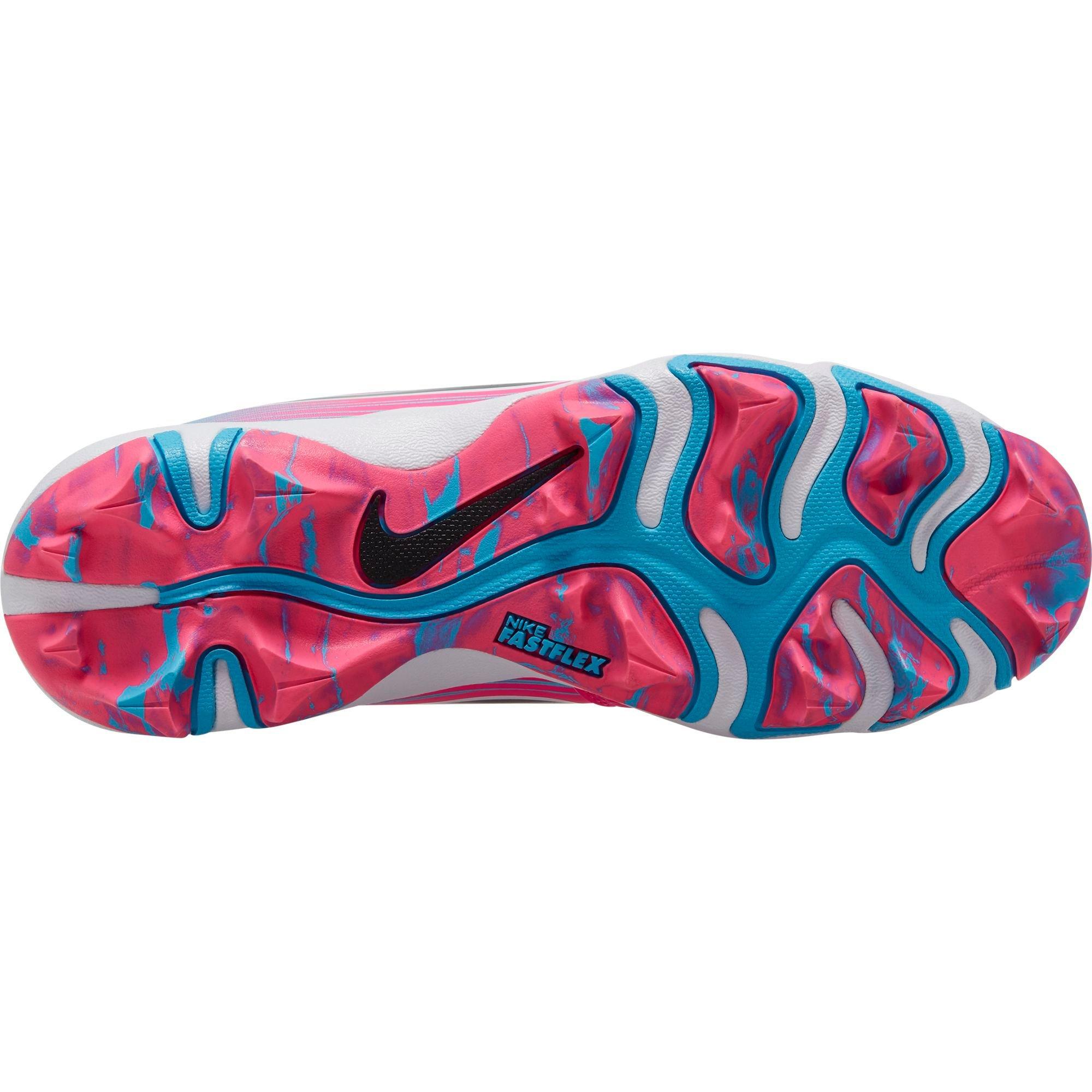 Nike Hyperdiamond 3 Keystone Pink Blast/Black/Blue/White Preschool Girls'  Softball Cleat - Hibbett