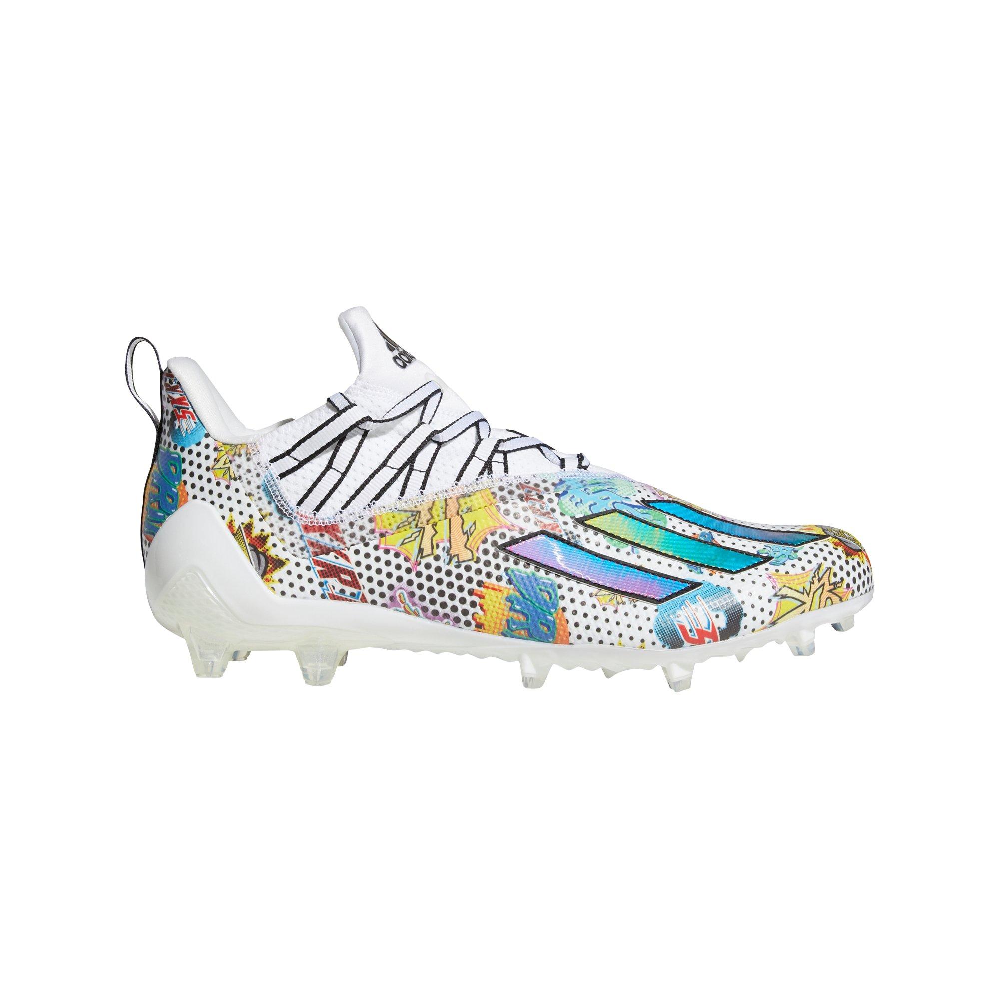 multi color football cleats