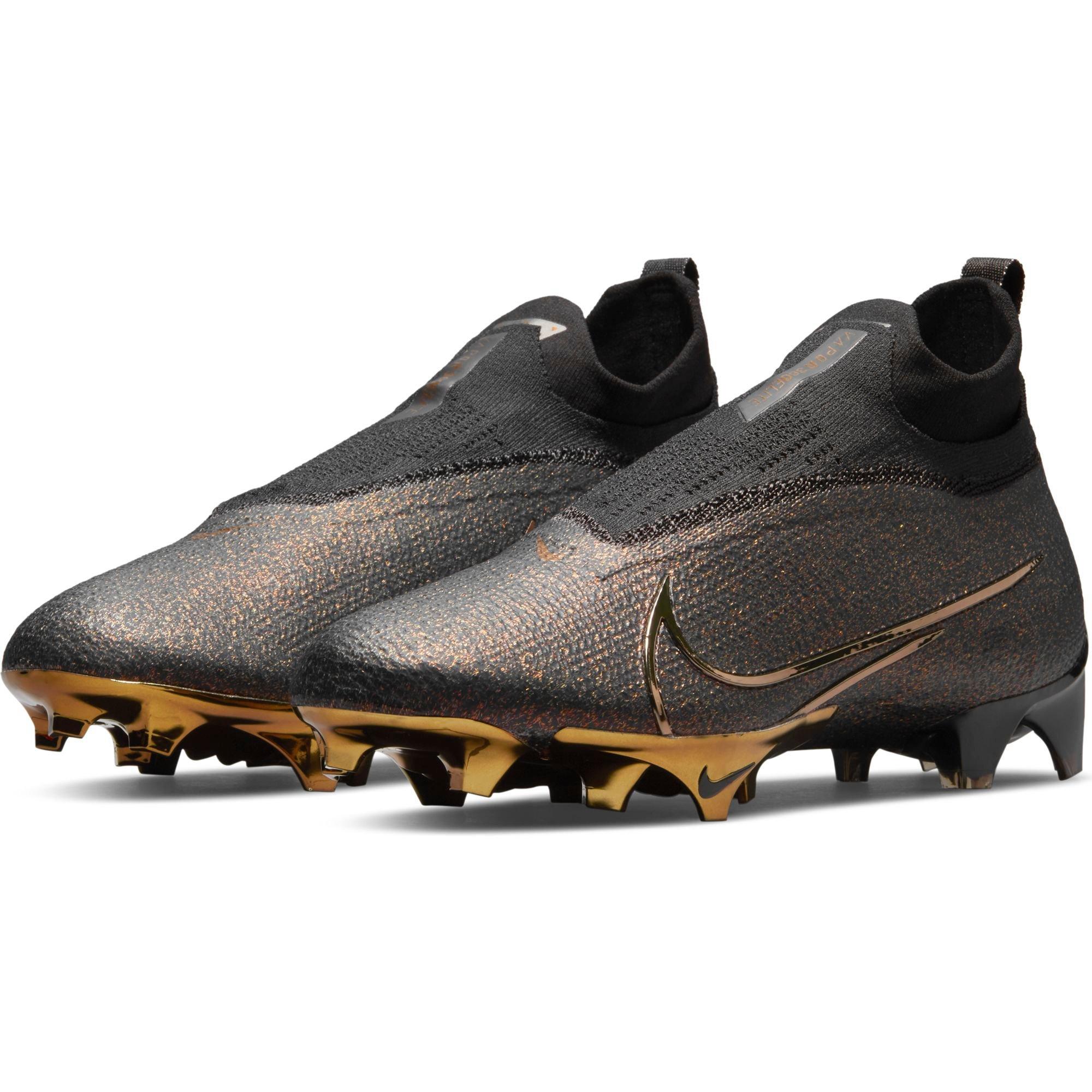 Nike Vapor Edge Elite 360 Flyknit Black/Gold Men's Football Cleat -  Hibbett