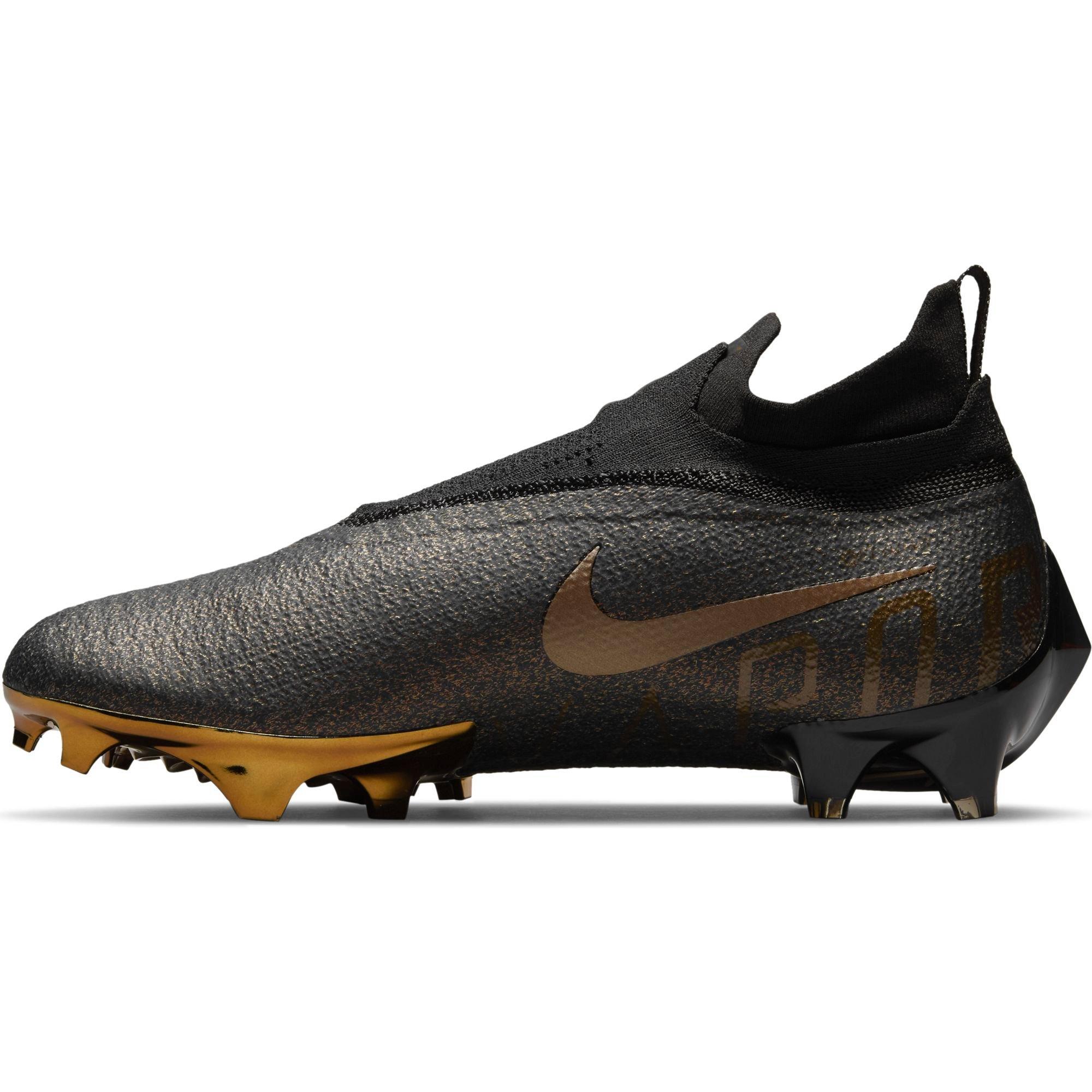 Nike Vapor Edge Elite 360 Flyknit Black/Gold Men's Football Cleat -  Hibbett