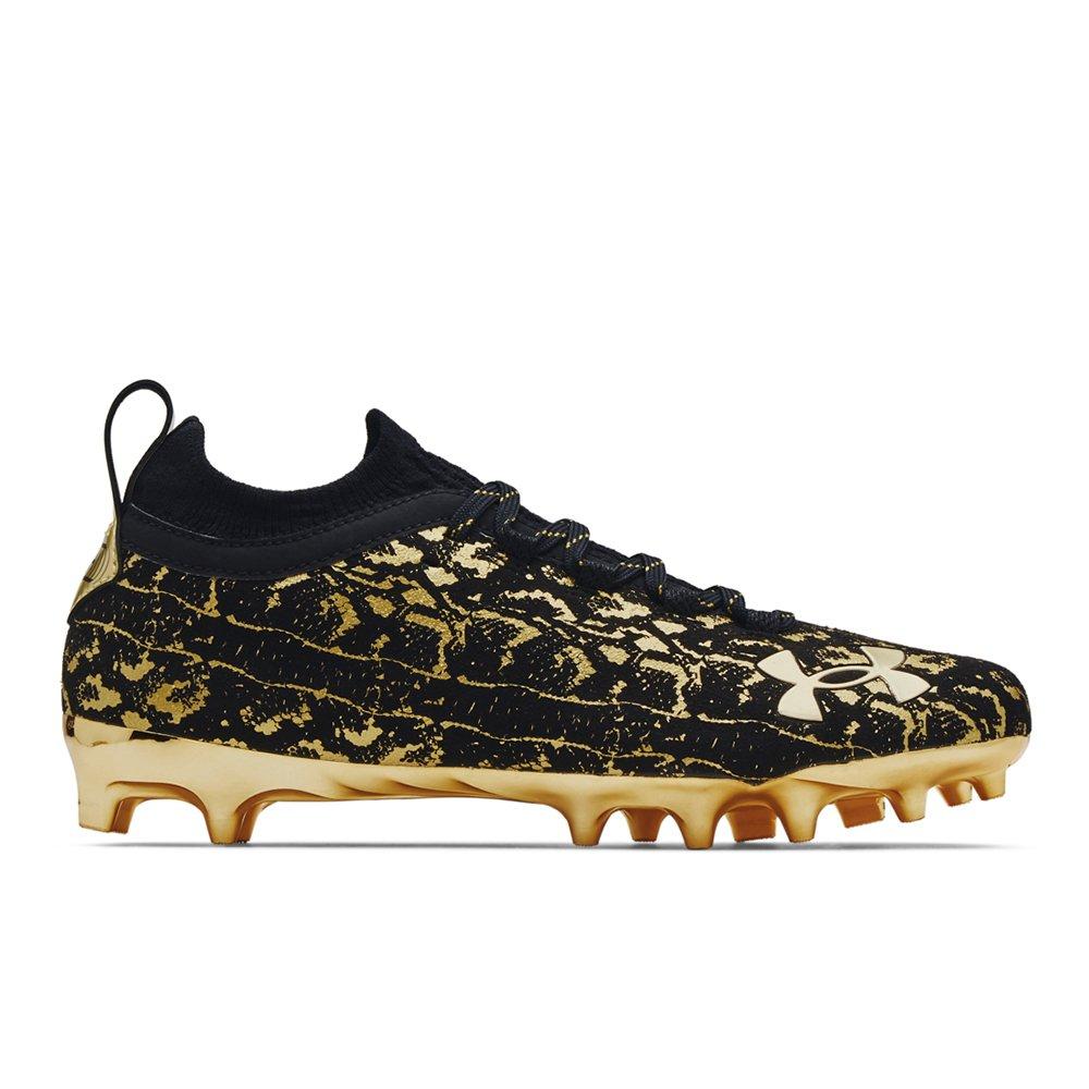 Black and gold store under armour football cleats