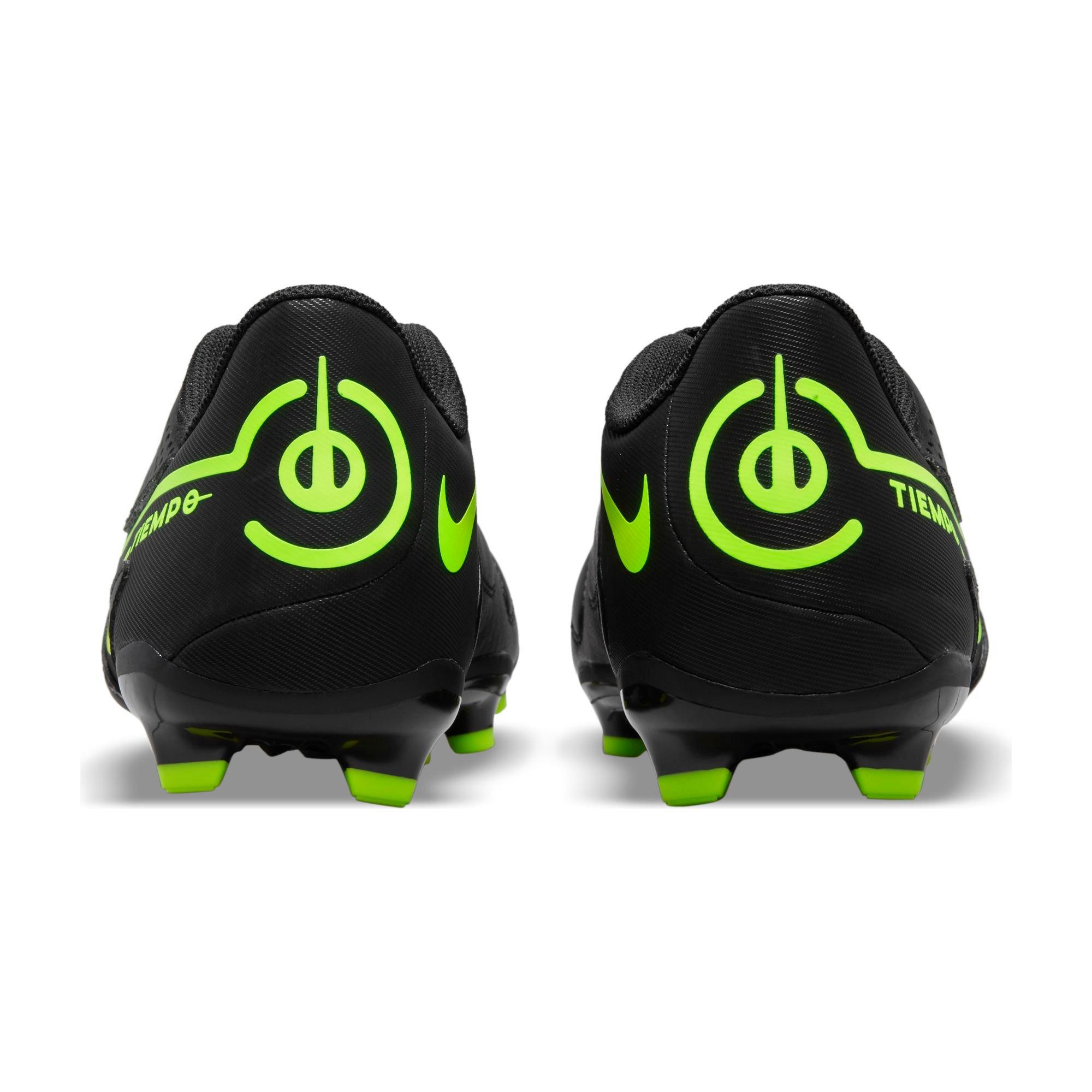 Nike Jr. Tiempo Legend 9 Club FG/MG "Black/Volt" Preschool Kids' Indoor Soccer Cleat - BLACK/VOLT Thumbnail View 9