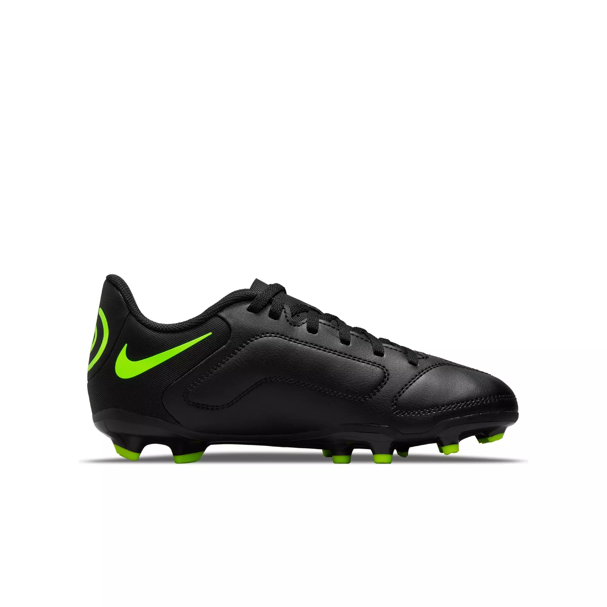 Nike Jr. Tiempo Legend 9 Club FG/MG "Black/Volt" Preschool Kids' Indoor Soccer Cleat - BLACK/VOLT
