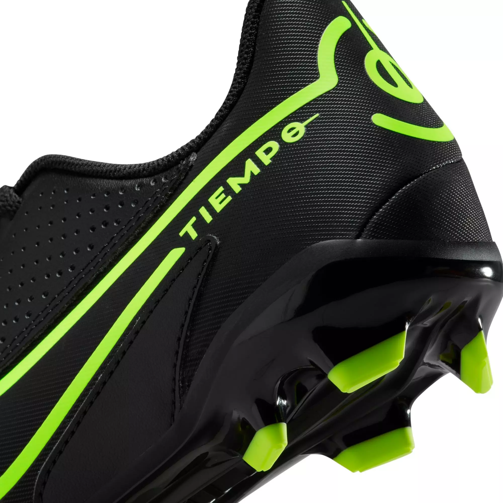 Nike Jr. Tiempo Legend 9 Club FG/MG "Black/Volt" Preschool Kids' Indoor Soccer Cleat - BLACK/VOLT