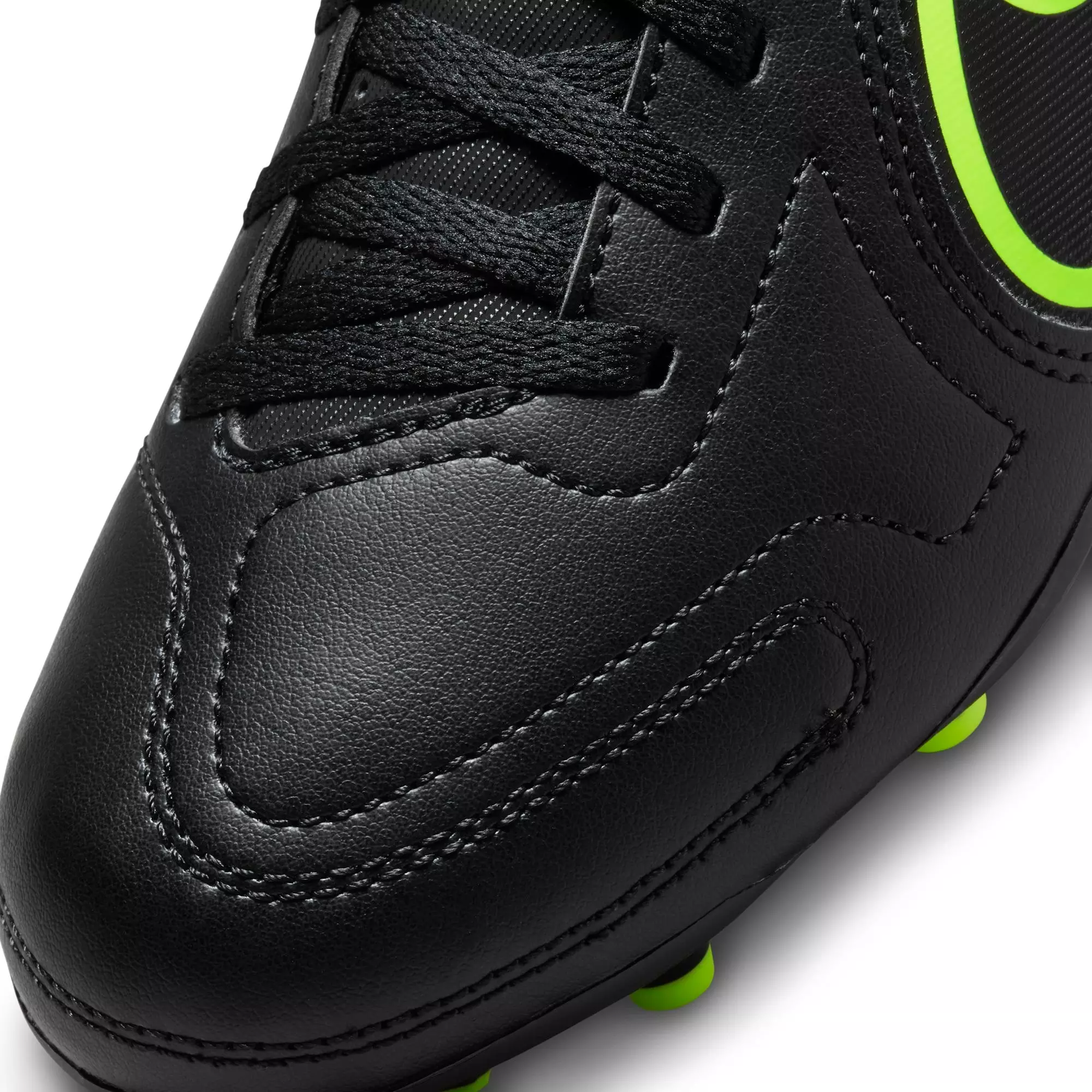 Nike Jr. Tiempo Legend 9 Club FG/MG "Black/Volt" Preschool Kids' Indoor Soccer Cleat - BLACK/VOLT