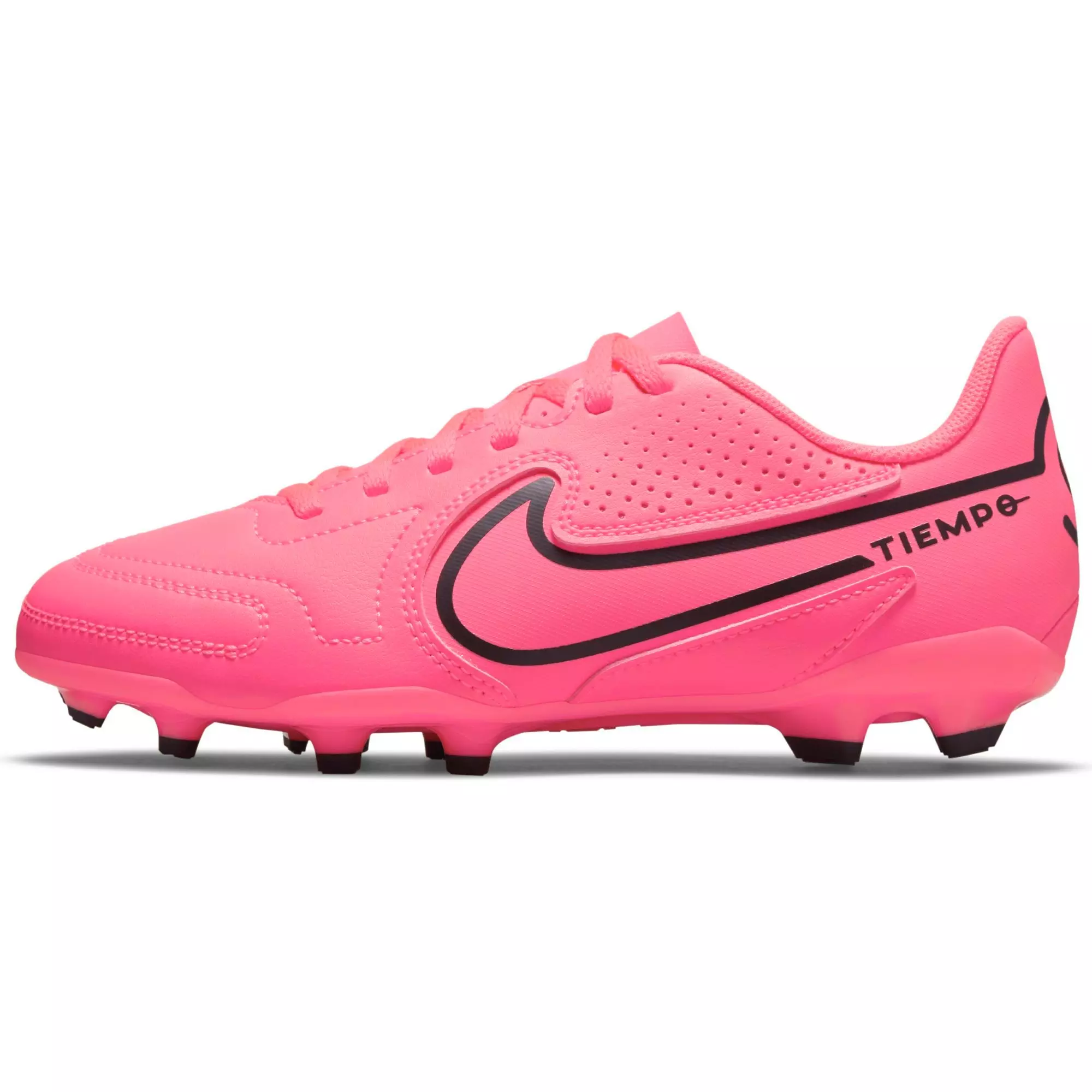 Nike Jr. Tiempo Legend 9 Club FG/MG "Racer Pink/Black" Preschool Kids' Soccer Cleat - PINK/BLACK