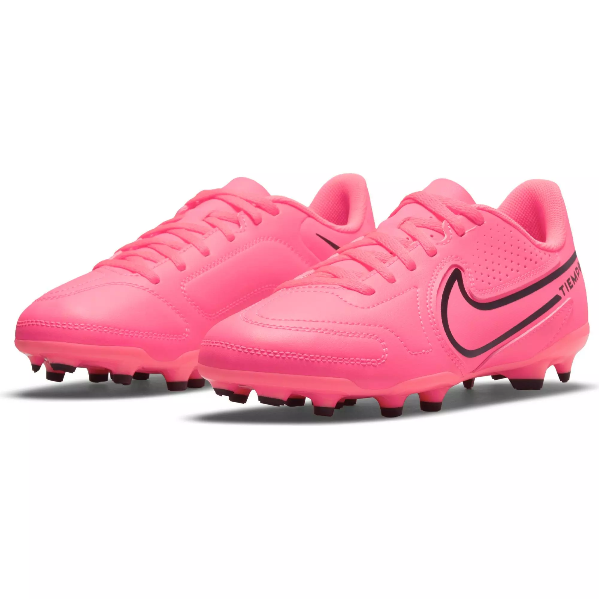 Nike Jr. Tiempo Legend 9 Club FG/MG "Racer Pink/Black" Preschool Kids' Soccer Cleat - PINK/BLACK