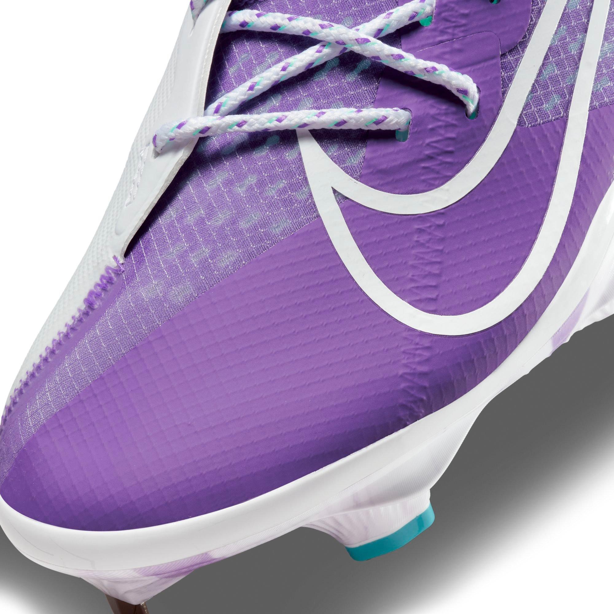 Nike Mens Vapor Ultrafly Elite 4 White Grape Baseball Cleat Size