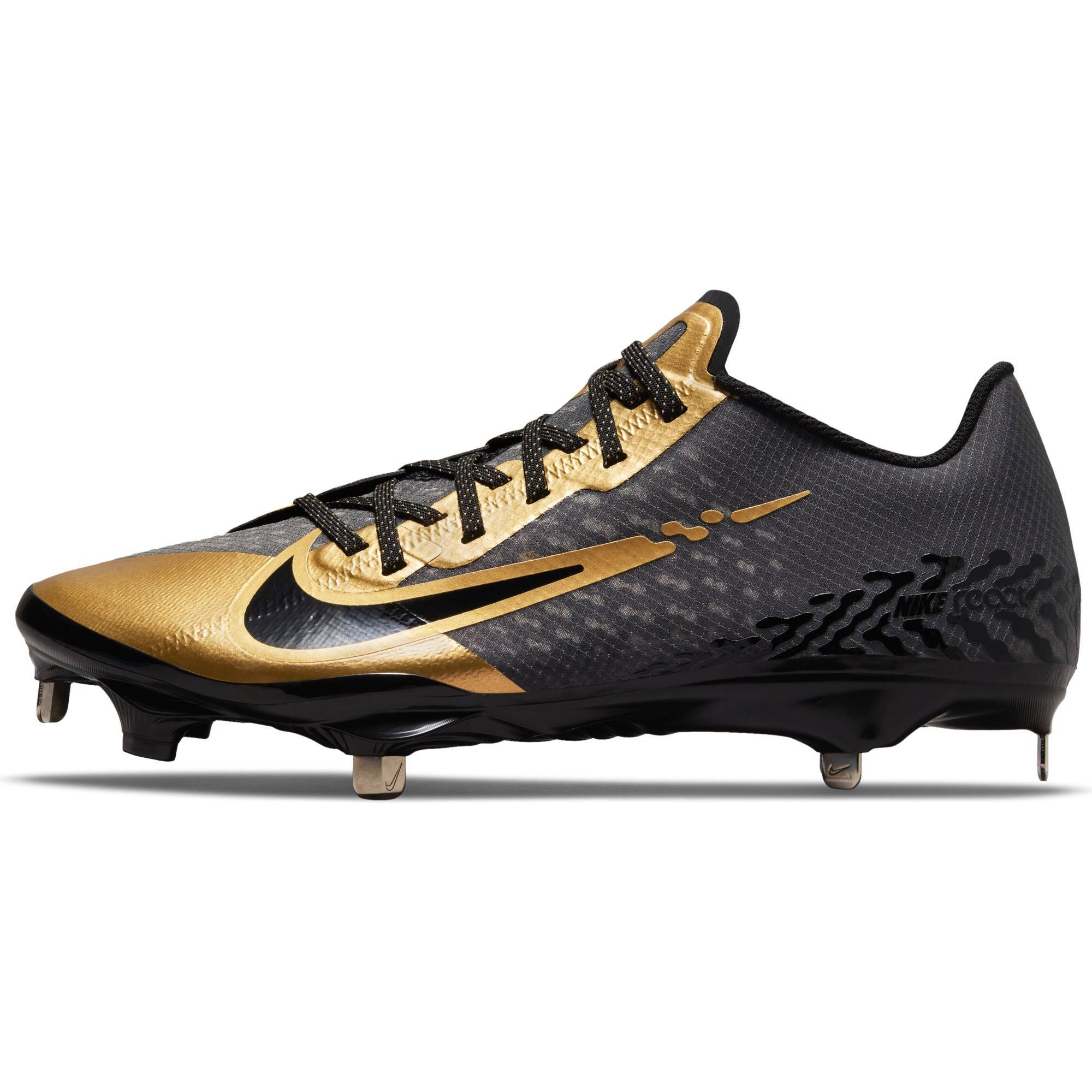 Adidas black and 2024 gold baseball cleats