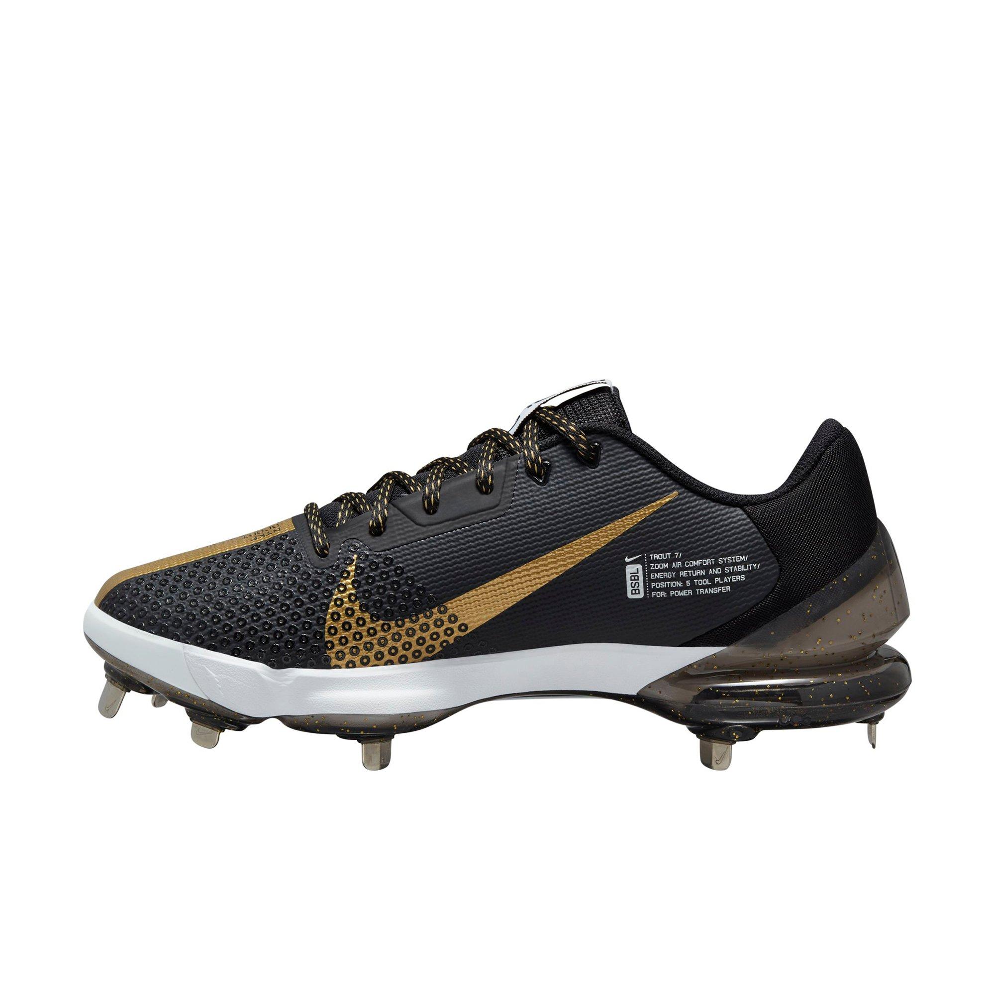 Gold and clearance black baseball cleats