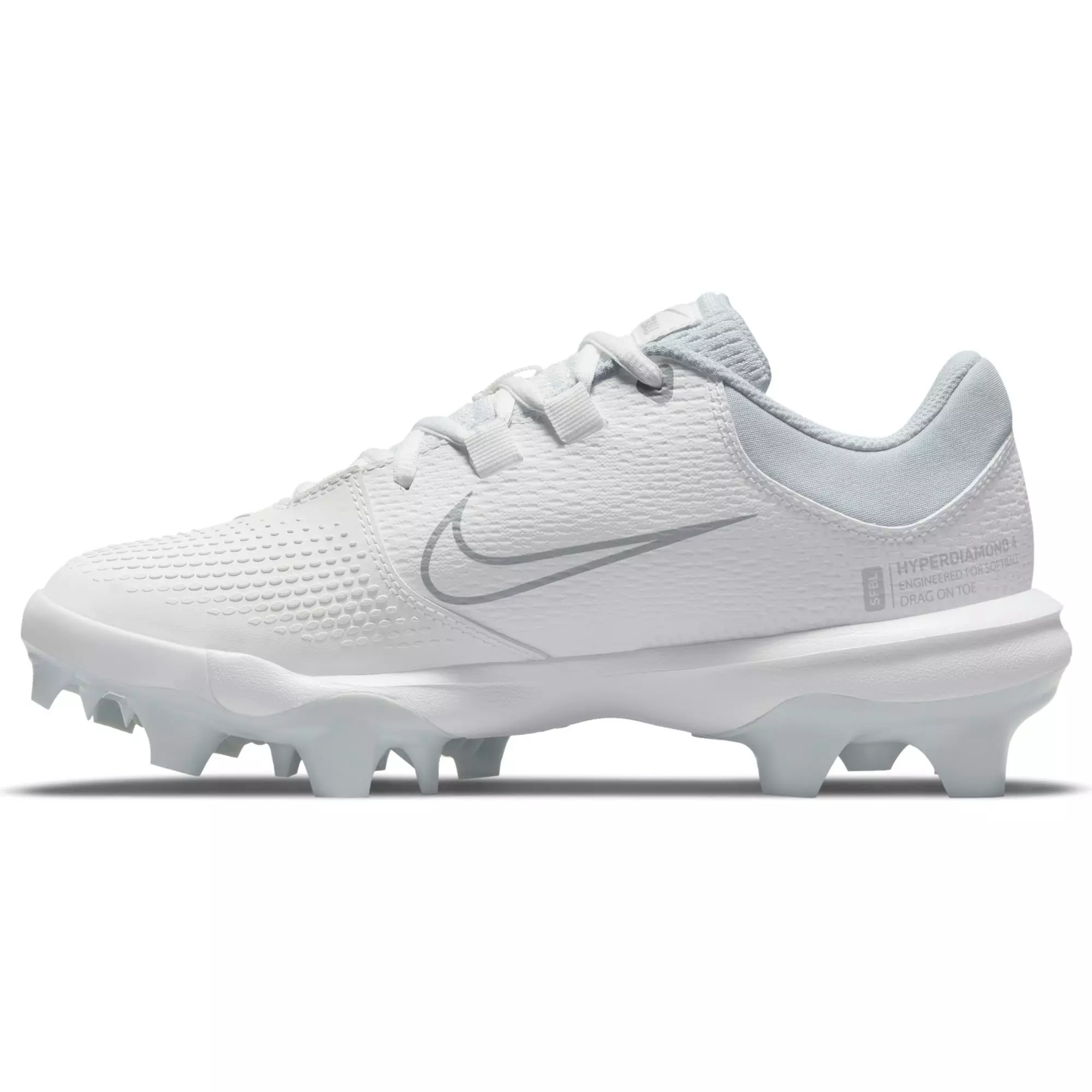Nike Hyperdiamond 4 Pro MCS "White/Wolf Grey" Women's Softball Cleat - WHITE/GREY