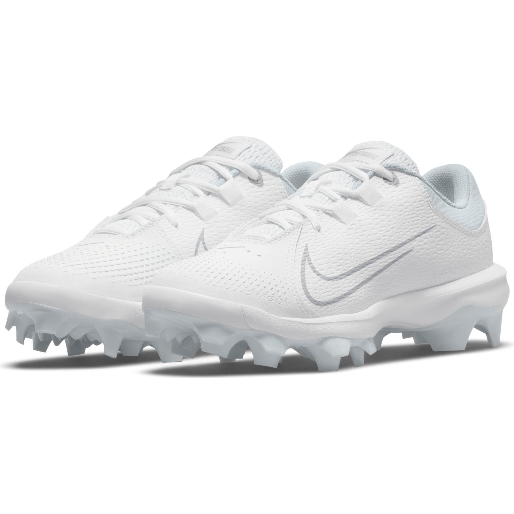 Nike Hyperdiamond 4 Pro MCS "White/Wolf Grey" Women's Softball Cleat - WHITE/GREY Thumbnail View 6