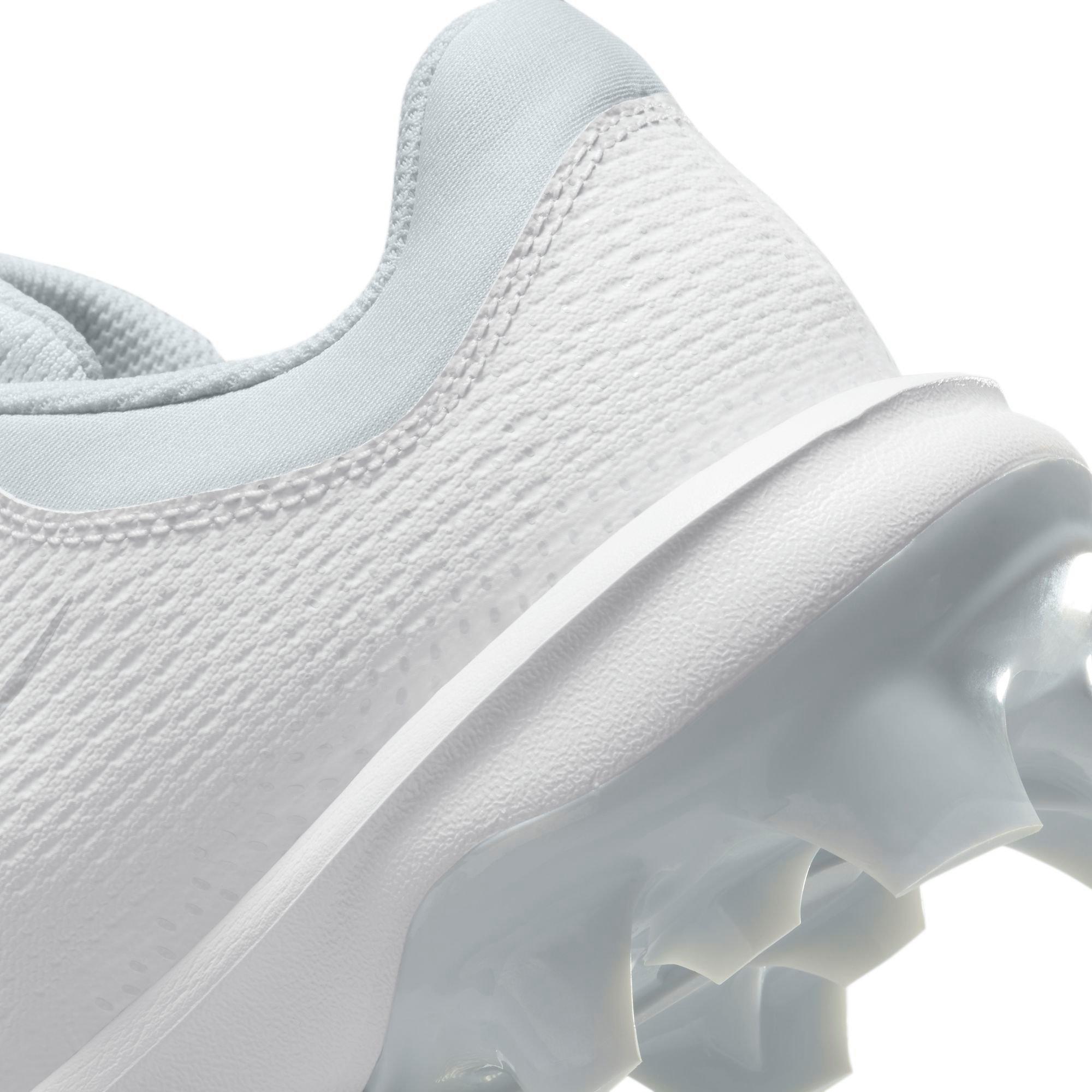 Nike Hyperdiamond 4 Pro MCS "White/Wolf Grey" Women's Softball Cleat - WHITE/GREY Thumbnail View 11