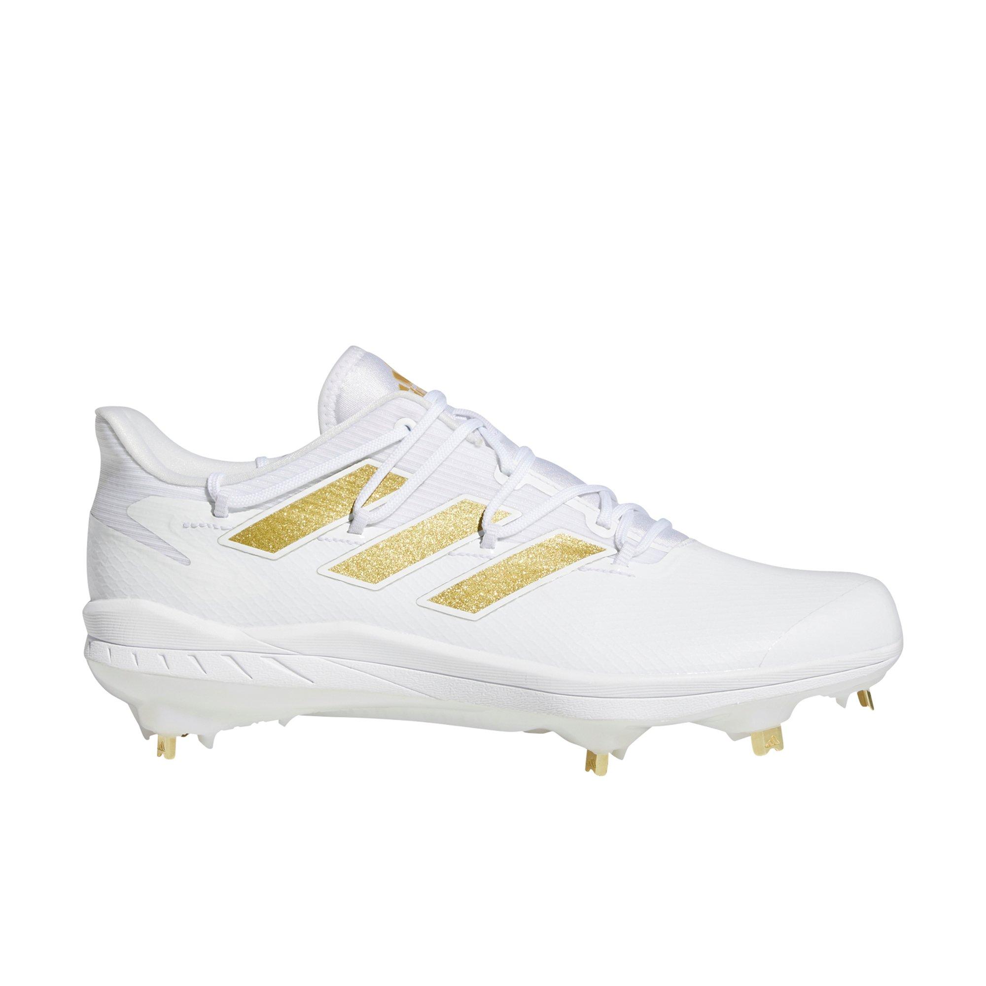 White and gold cleats hot sale baseball