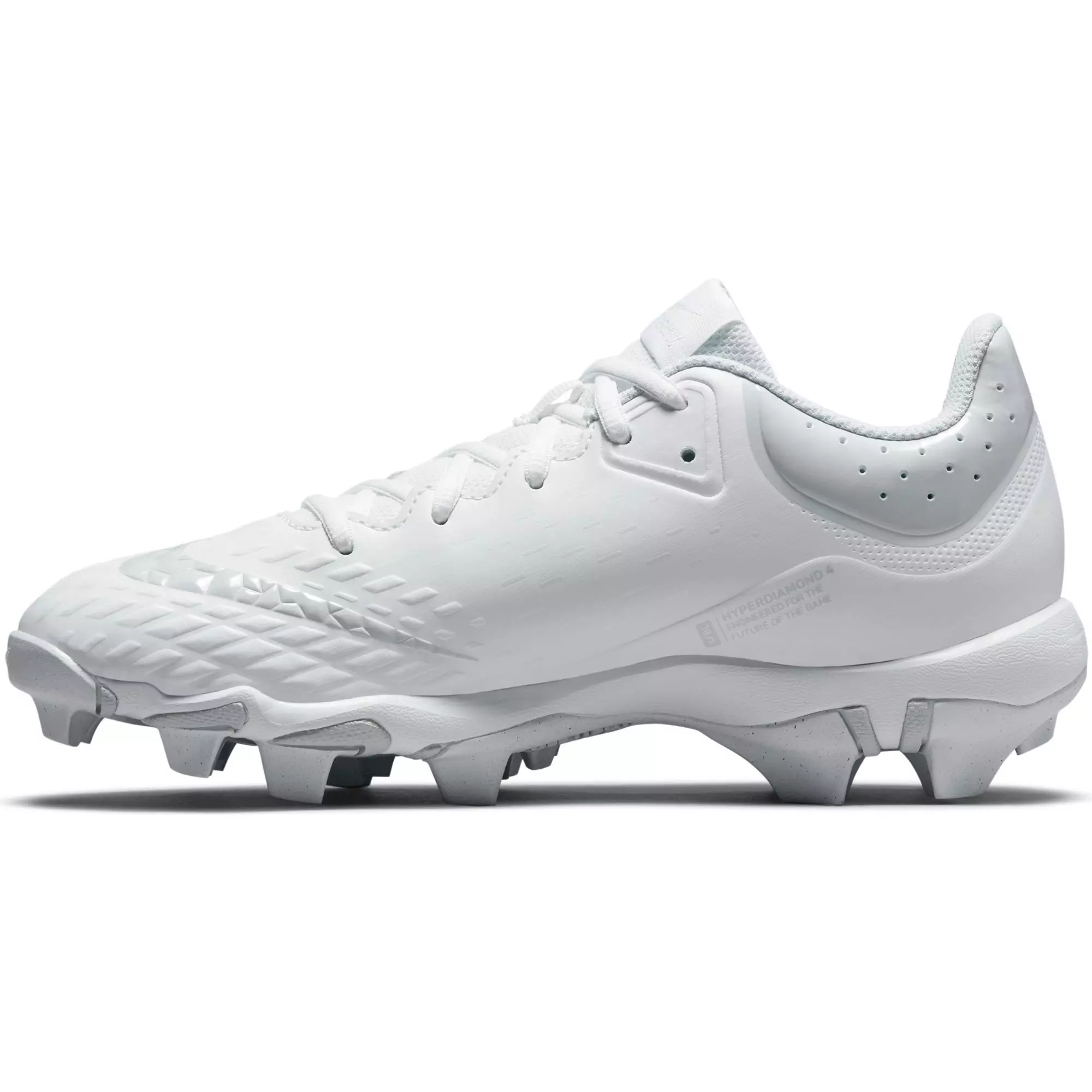 Nike Hyperdiamond Keystone 4 "White/Wolf Grey" Women's Softball Cleat - WHITE/GREY