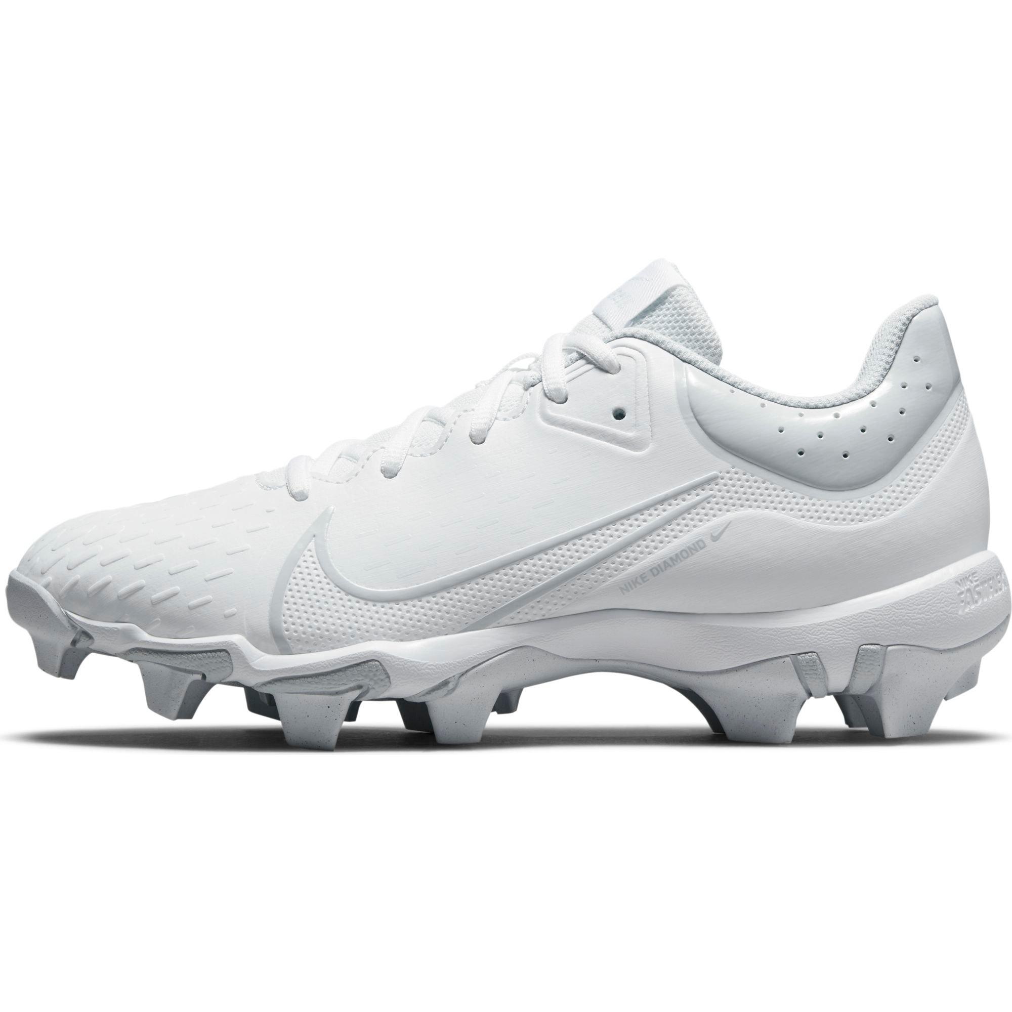 Nike Hyperdiamond Keystone 4 "White/Wolf Grey" Women's Softball Cleat - WHITE/GREY Thumbnail View 4
