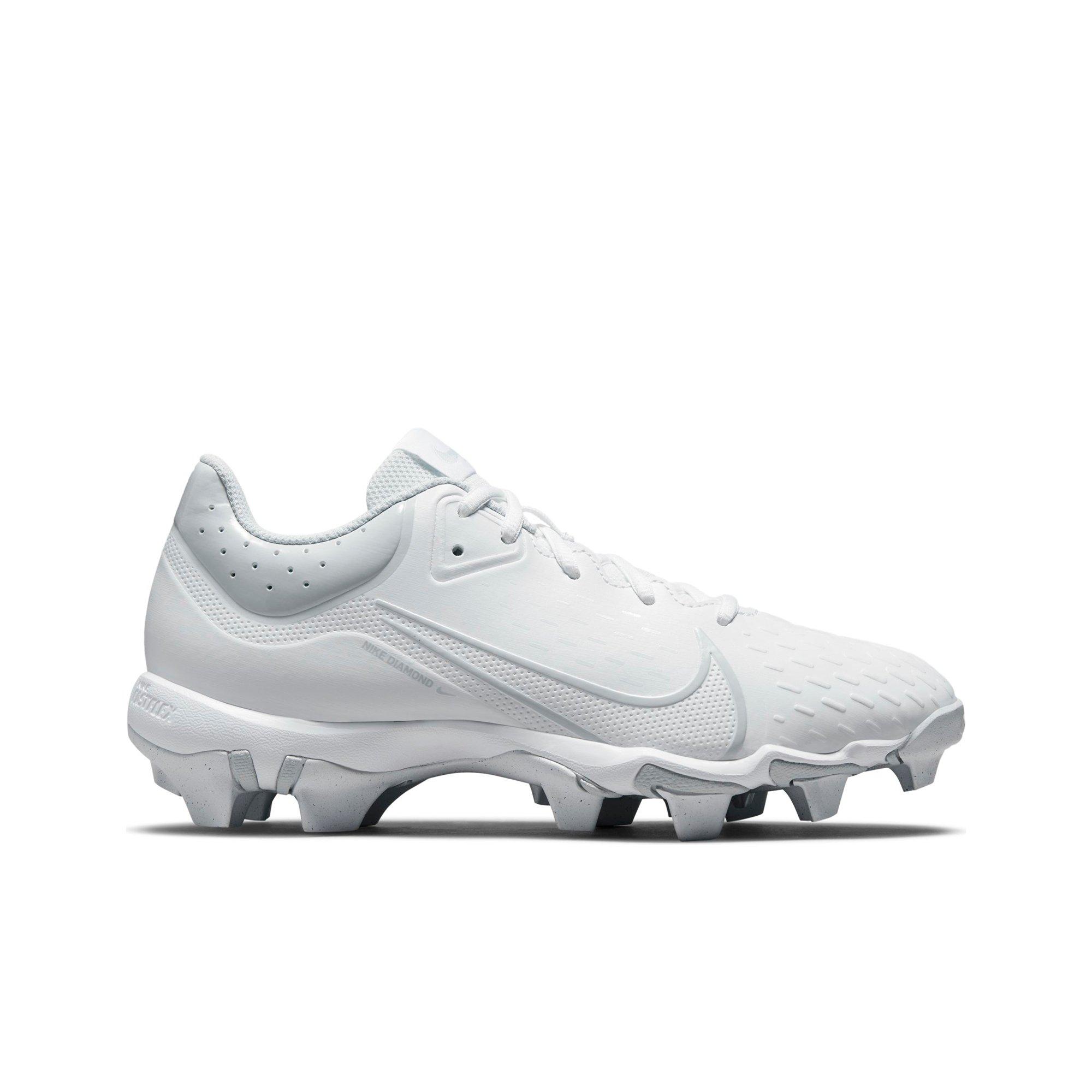 Nike Hyperdiamond Keystone 4 "White/Wolf Grey" Women's Softball Cleat - WHITE/GREY Thumbnail View 1