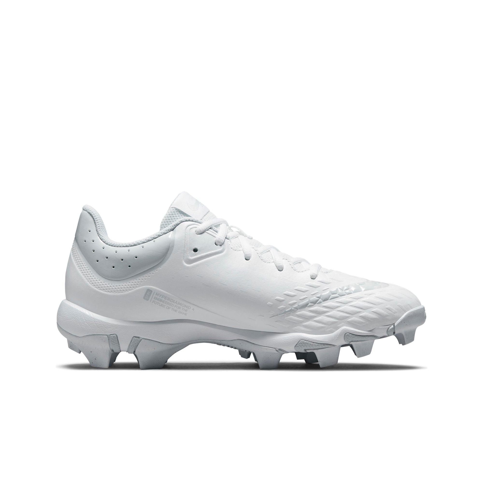 Nike Hyperdiamond Keystone 4 "White/Wolf Grey" Women's Softball Cleat - WHITE/GREY Thumbnail View 2