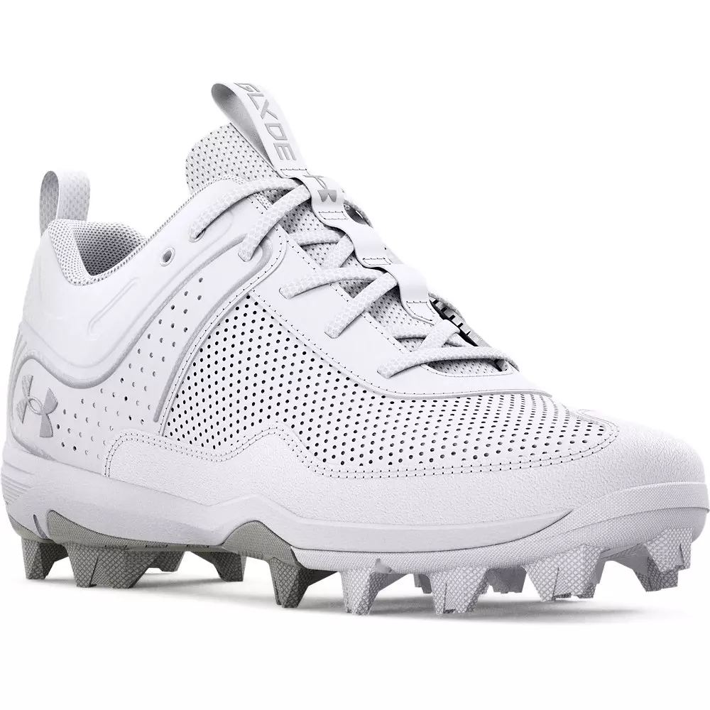 Under Armour Glyde JR "White/Silver" Preschool Girls' Softball Cleat - WHITE/SILVER