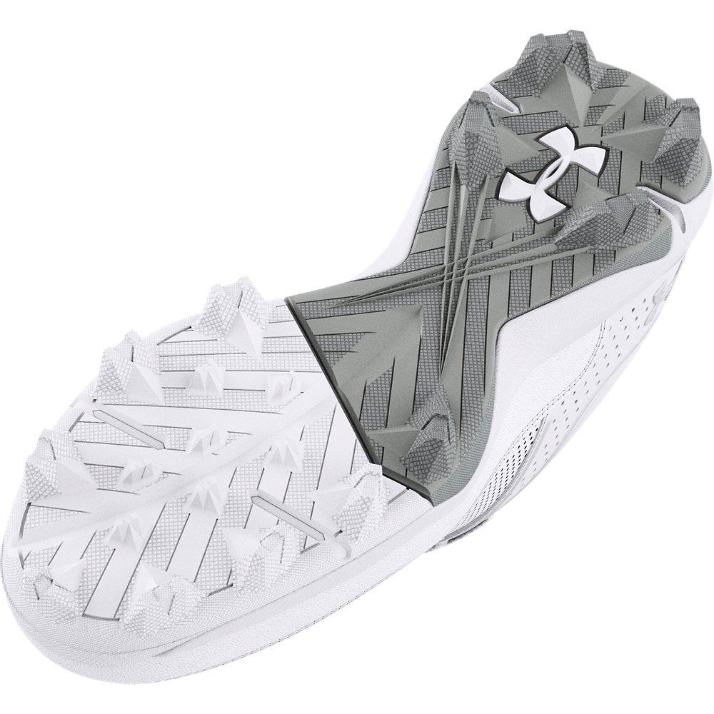 Under Armour Glyde JR "White/Silver" Preschool Girls' Softball Cleat - WHITE/SILVER Thumbnail View 4