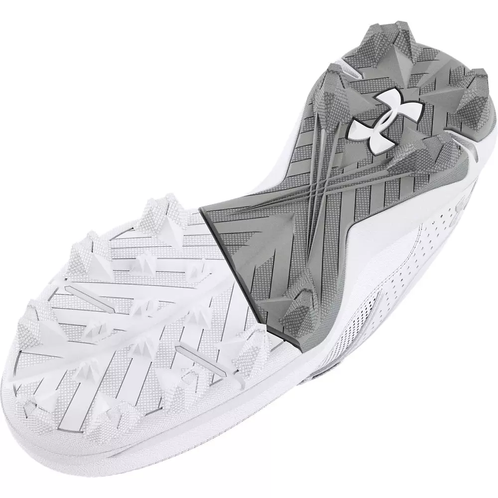 Under Armour Glyde JR "White/Silver" Preschool Girls' Softball Cleat - WHITE/SILVER