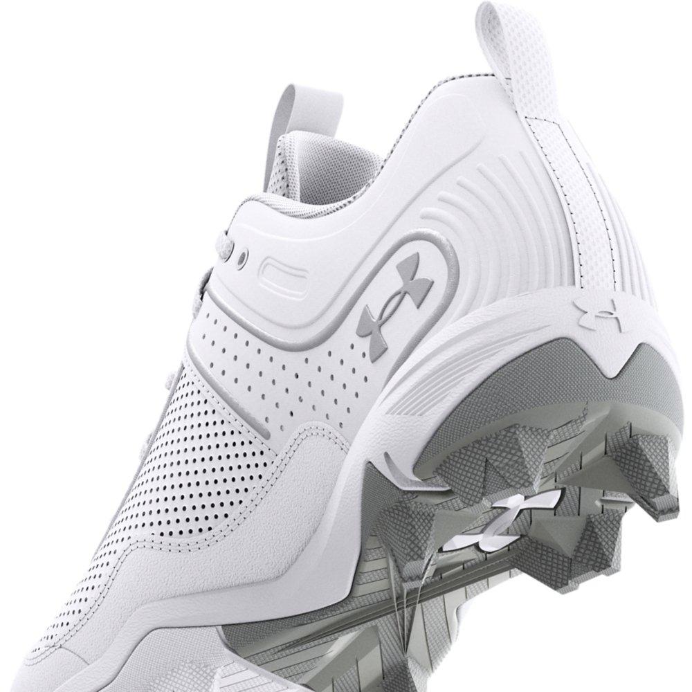 Under Armour Glyde JR "White/Silver" Preschool Girls' Softball Cleat - WHITE/SILVER Thumbnail View 6