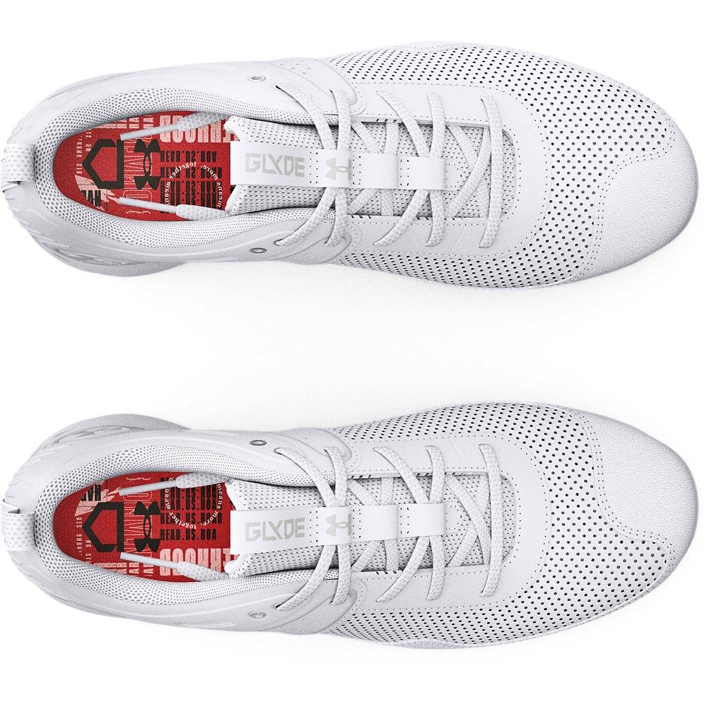 Under Armour Glyde JR "White/Silver" Preschool Girls' Softball Cleat - WHITE/SILVER Thumbnail View 7