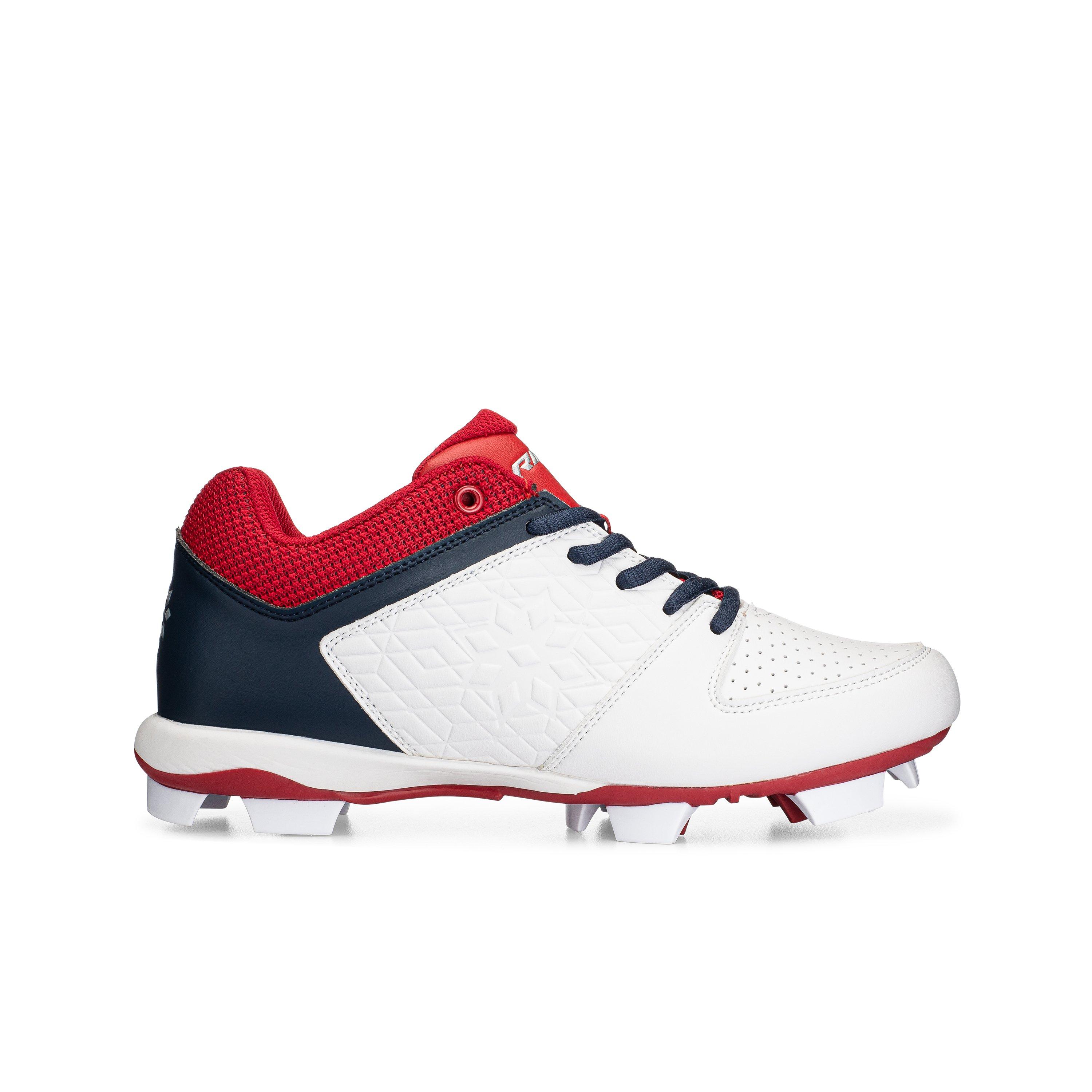 RIP-IT Diamond "White/Navy/Red" Women's Softball Cleat - RED/NAVY Thumbnail View 1
