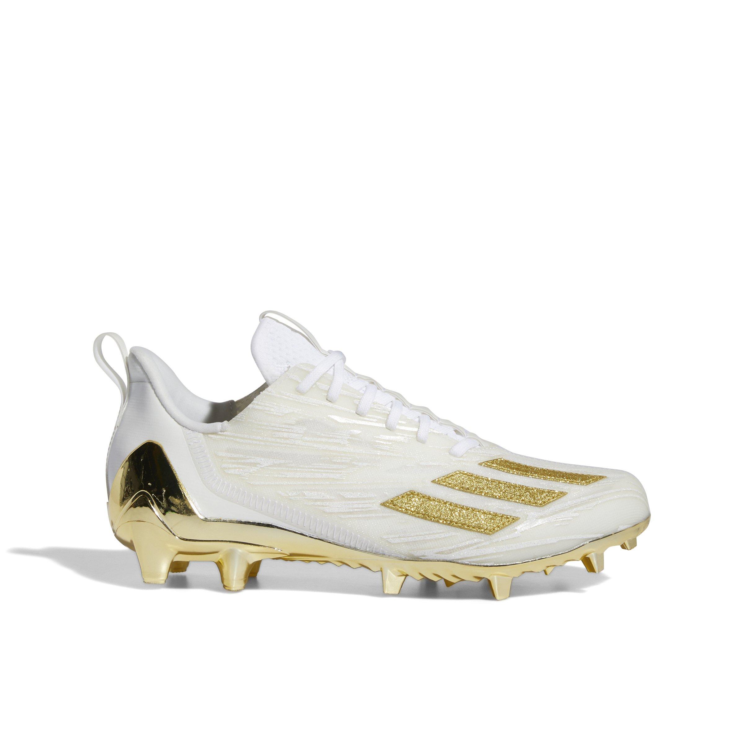 Gold and white 2024 adidas football cleats