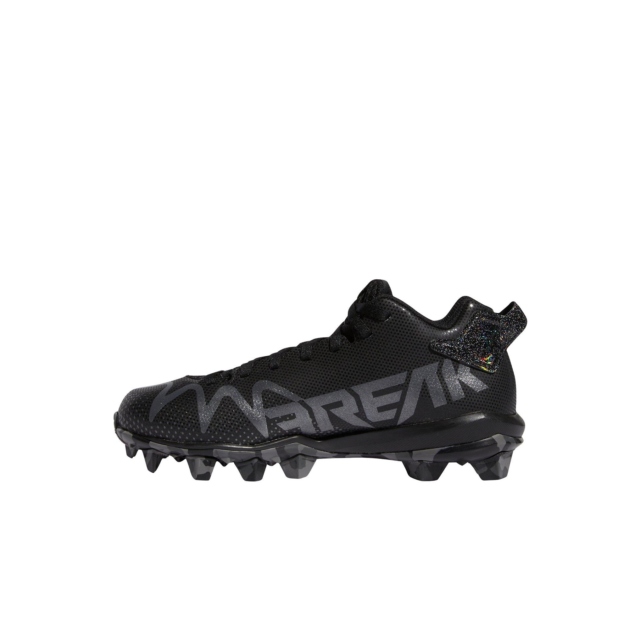 adidas Freak Spark Mid "Core Black/Night Metallic" Preschool Boys' Football Cleat - BLACK/SILVER Thumbnail View 2