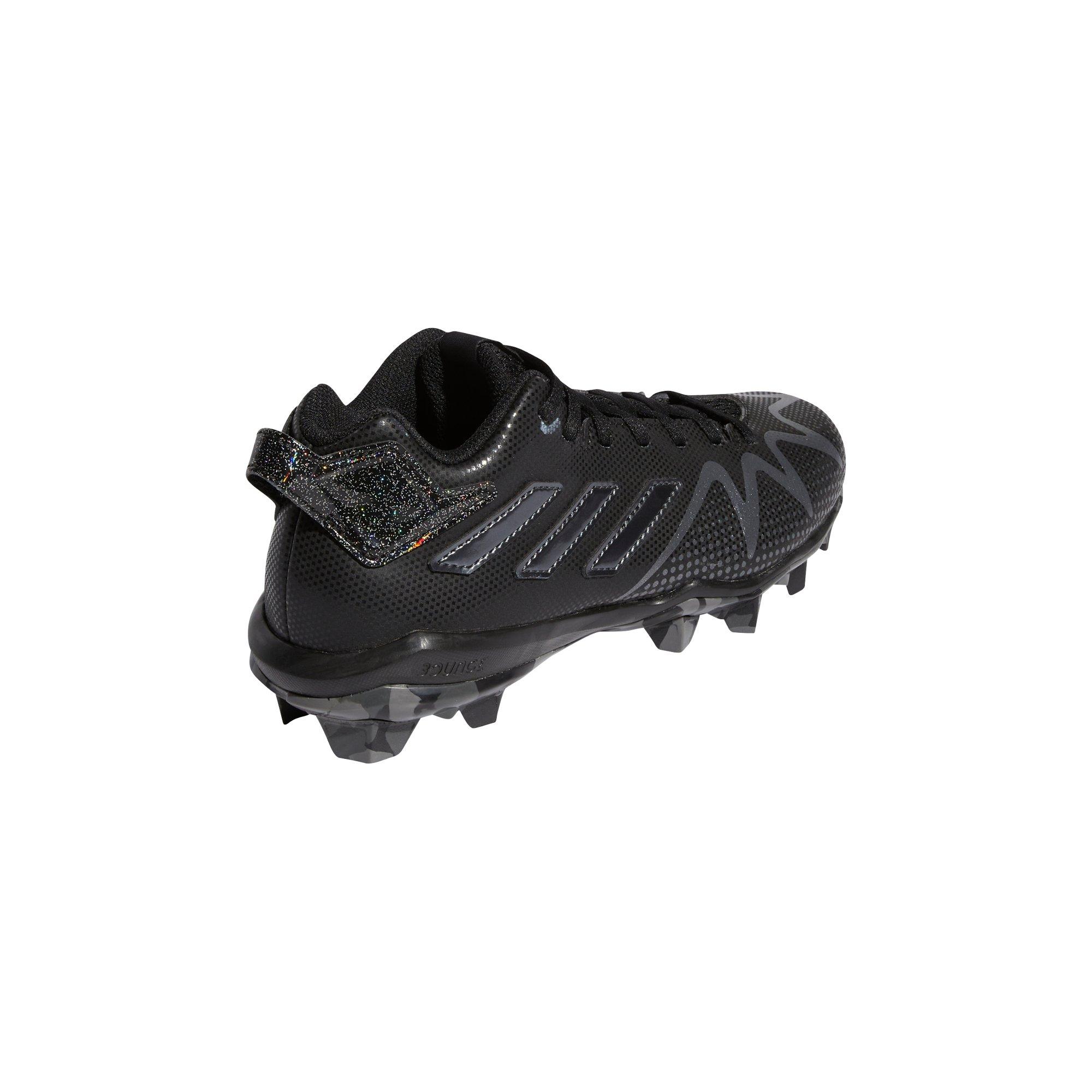 adidas Freak Spark Mid "Core Black/Night Metallic" Preschool Boys' Football Cleat - BLACK/SILVER Thumbnail View 5
