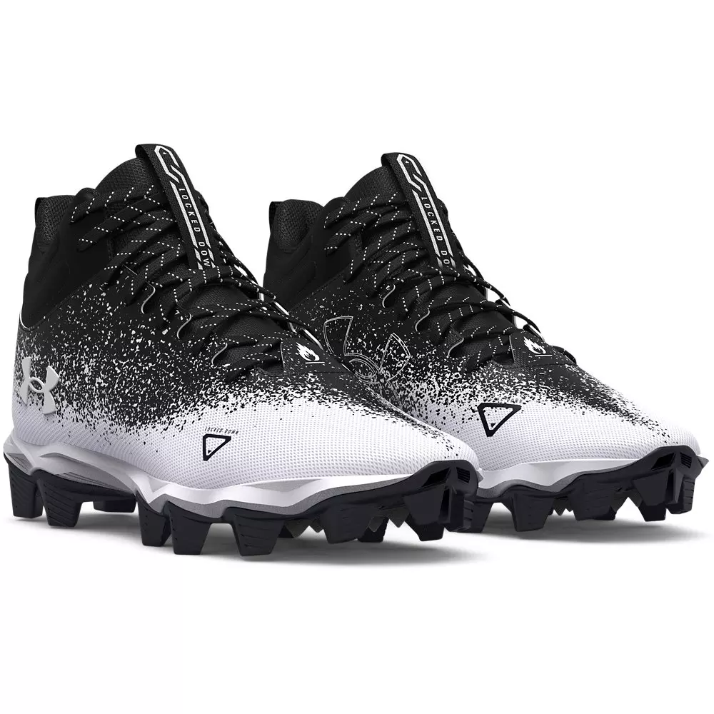 Under Armour Spotlight RM 2.0 "Black/White" Grade School Boys' Football Cleat - BLACK/WHITE