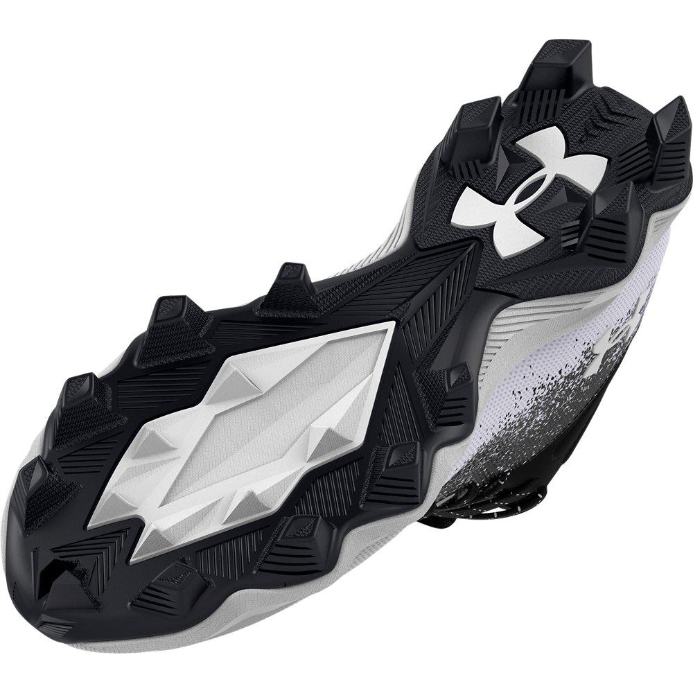 Under Armour Spotlight RM 2.0 "Black/White" Grade School Boys' Football Cleat - BLACK/WHITE Thumbnail View 4
