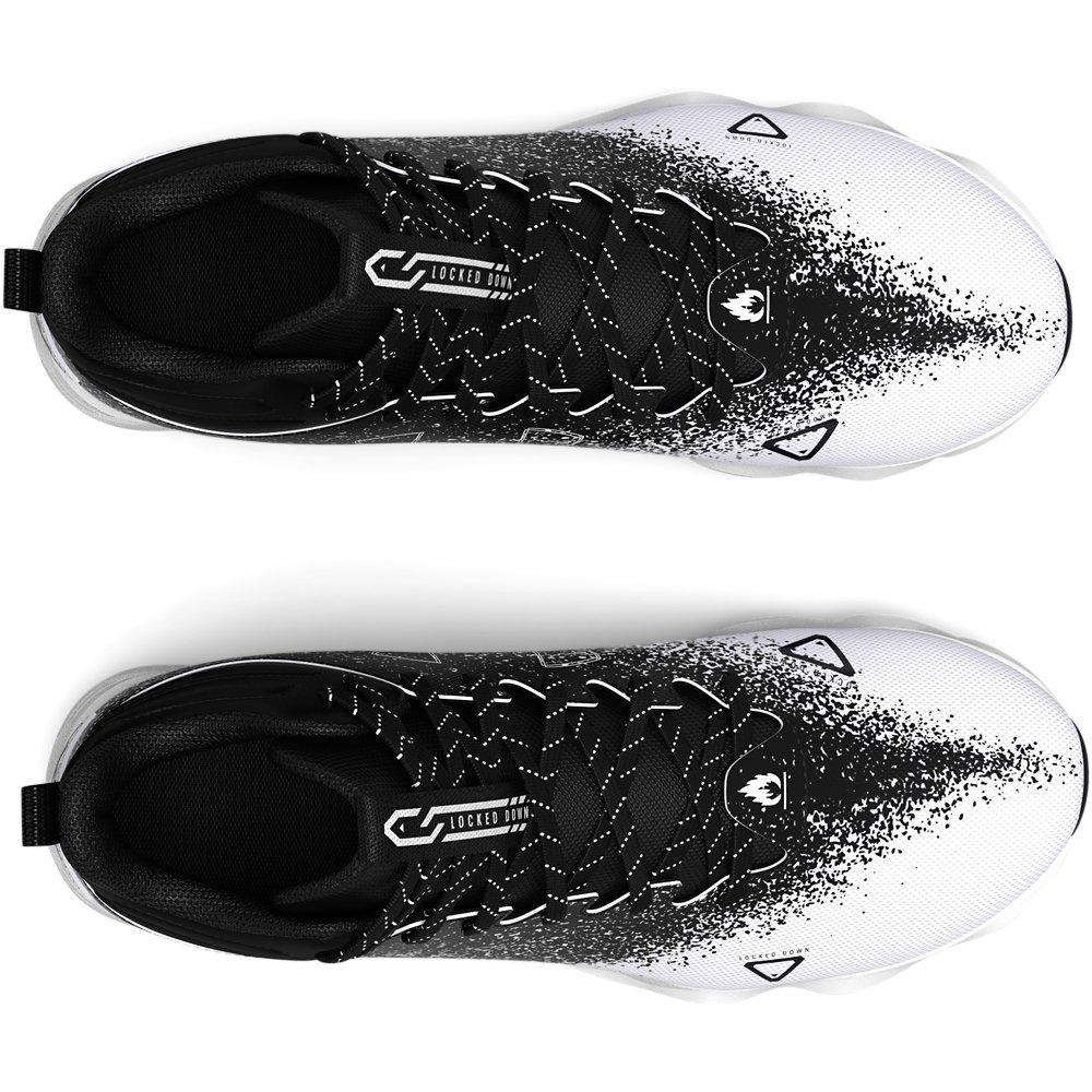 Under Armour Spotlight RM 2.0 "Black/White" Grade School Boys' Football Cleat - BLACK/WHITE Thumbnail View 5