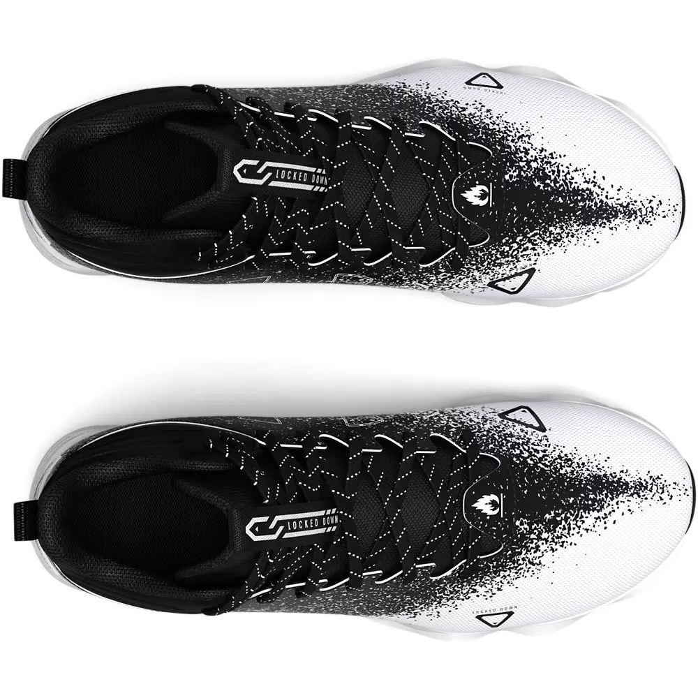 Under Armour Spotlight RM 2.0 "Black/White" Grade School Boys' Football Cleat - BLACK/WHITE