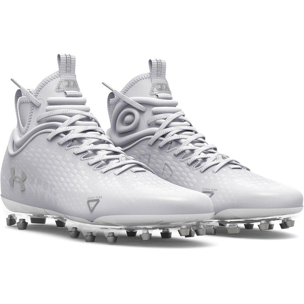 Under Armour Spotlight Lux 2.0 MC "White/Silver" Men's Football Cleat - WHITE/SILVER Thumbnail View 3