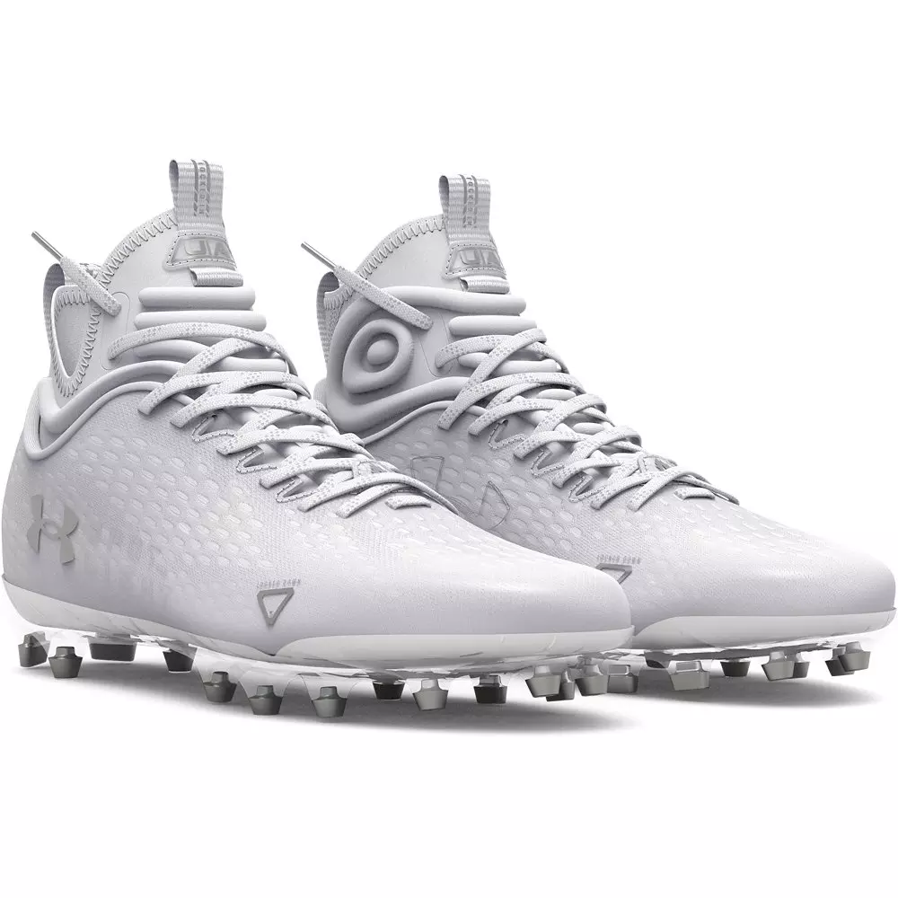 Under Armour Spotlight Lux 2.0 MC "White/Silver" Men's Football Cleat - WHITE/SILVER