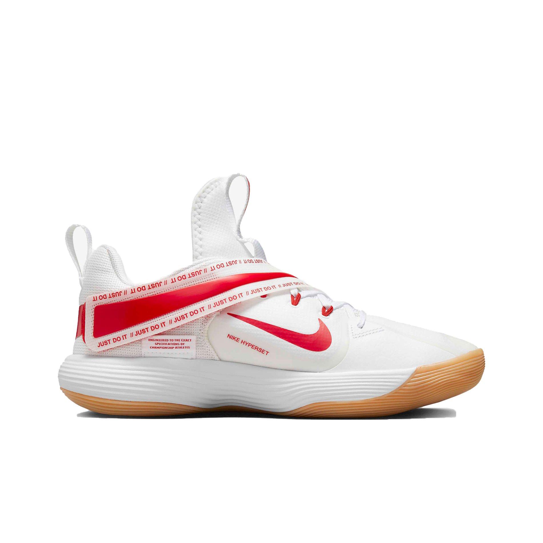 Nike React HyperSet "White/University Red" Unisex Volleyball Shoe - WHITE/RED Thumbnail View 1