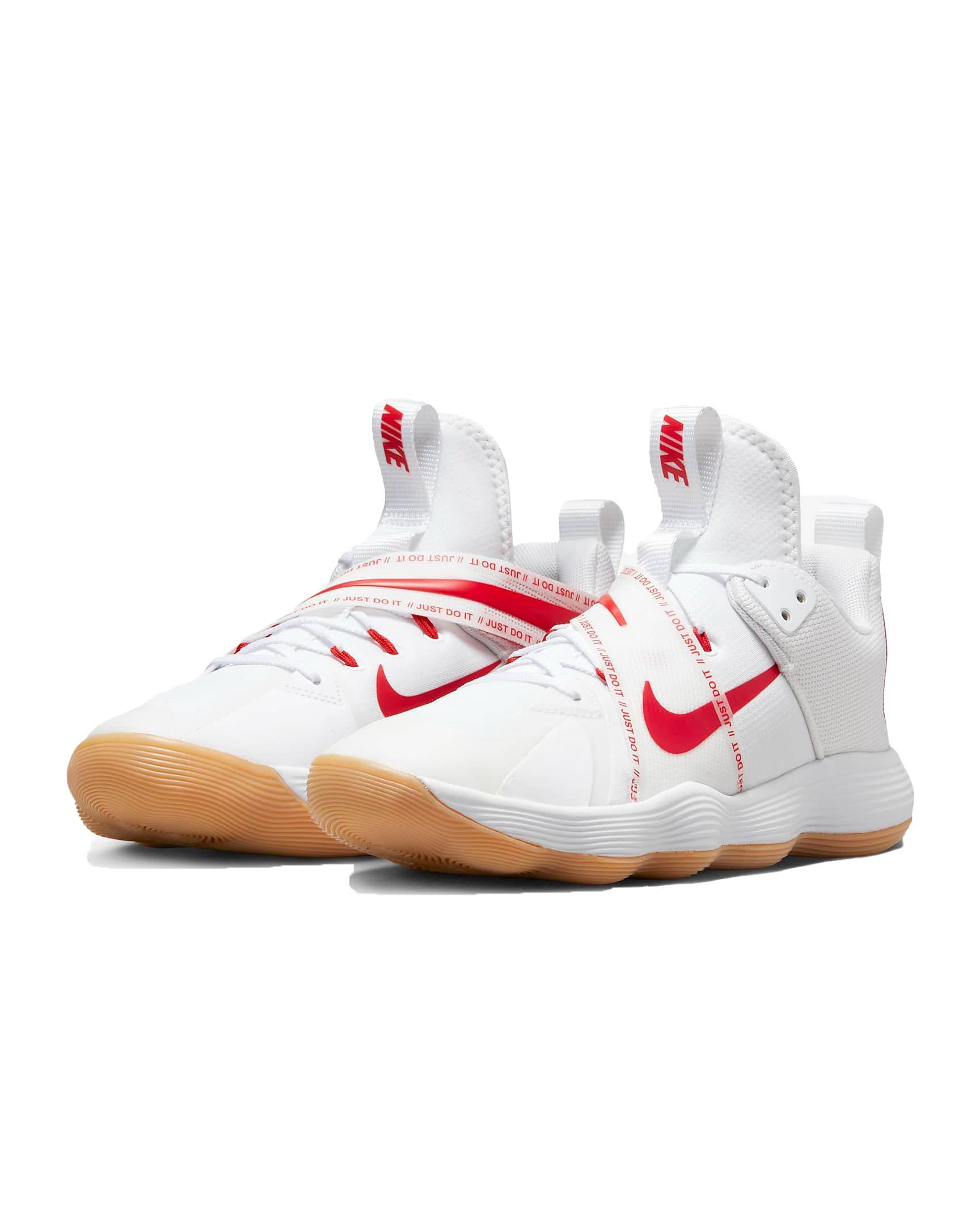 Nike React HyperSet "White/University Red" Unisex Volleyball Shoe - WHITE/RED Thumbnail View 3