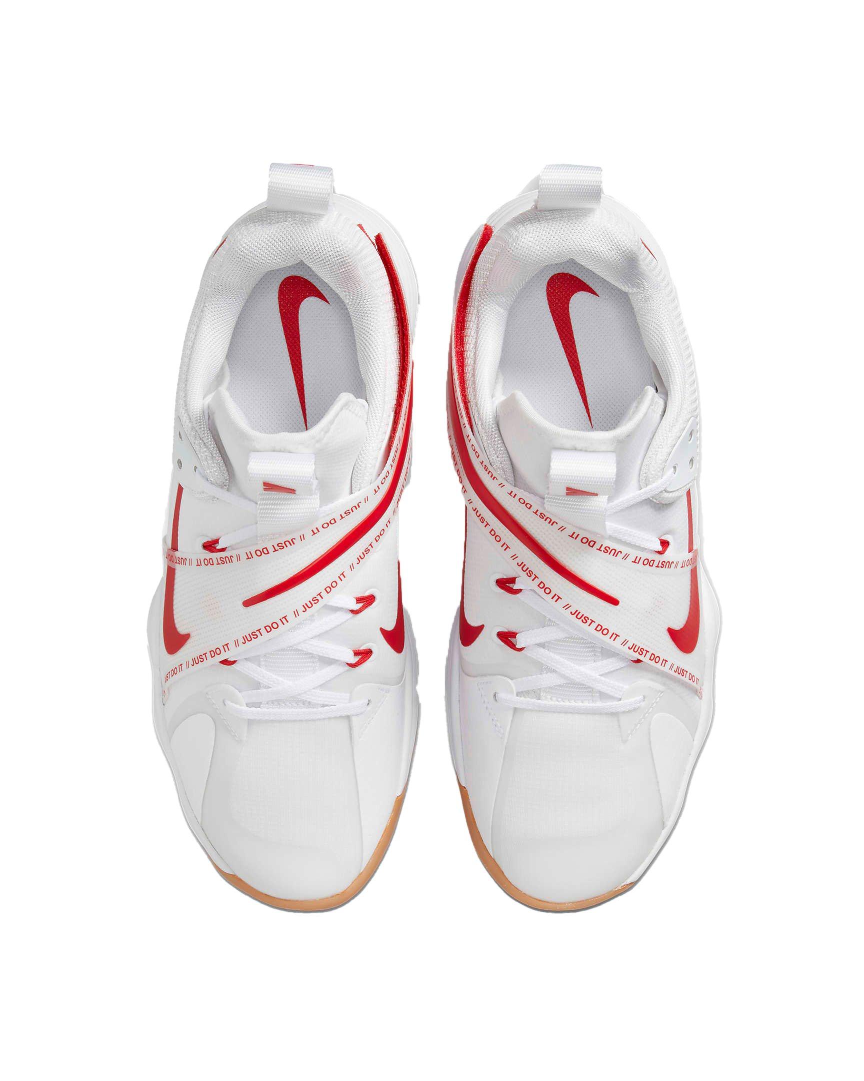 Nike React HyperSet "White/University Red" Unisex Volleyball Shoe - WHITE/RED Thumbnail View 4