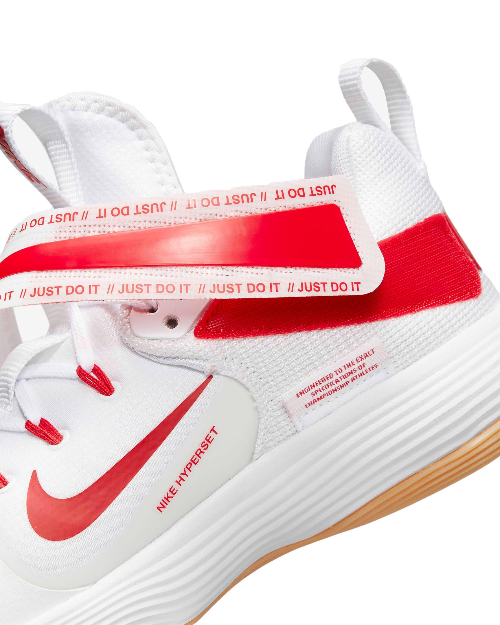 Nike React HyperSet "White/University Red" Unisex Volleyball Shoe - WHITE/RED Thumbnail View 8