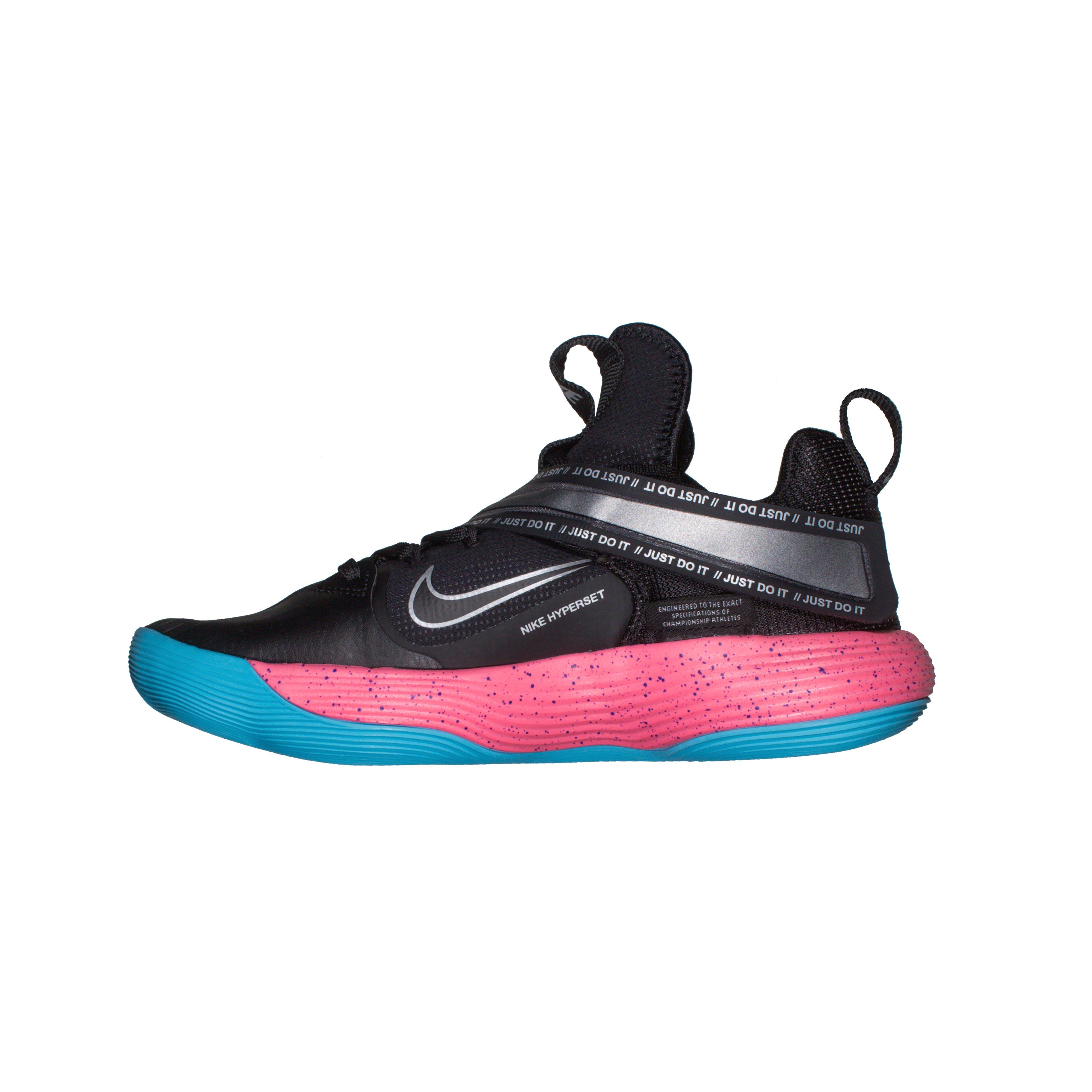 Nike React Hyper Set LE "Black/Pink" Unisex Volleyball Shoe - BLACK/PINK Thumbnail View 4