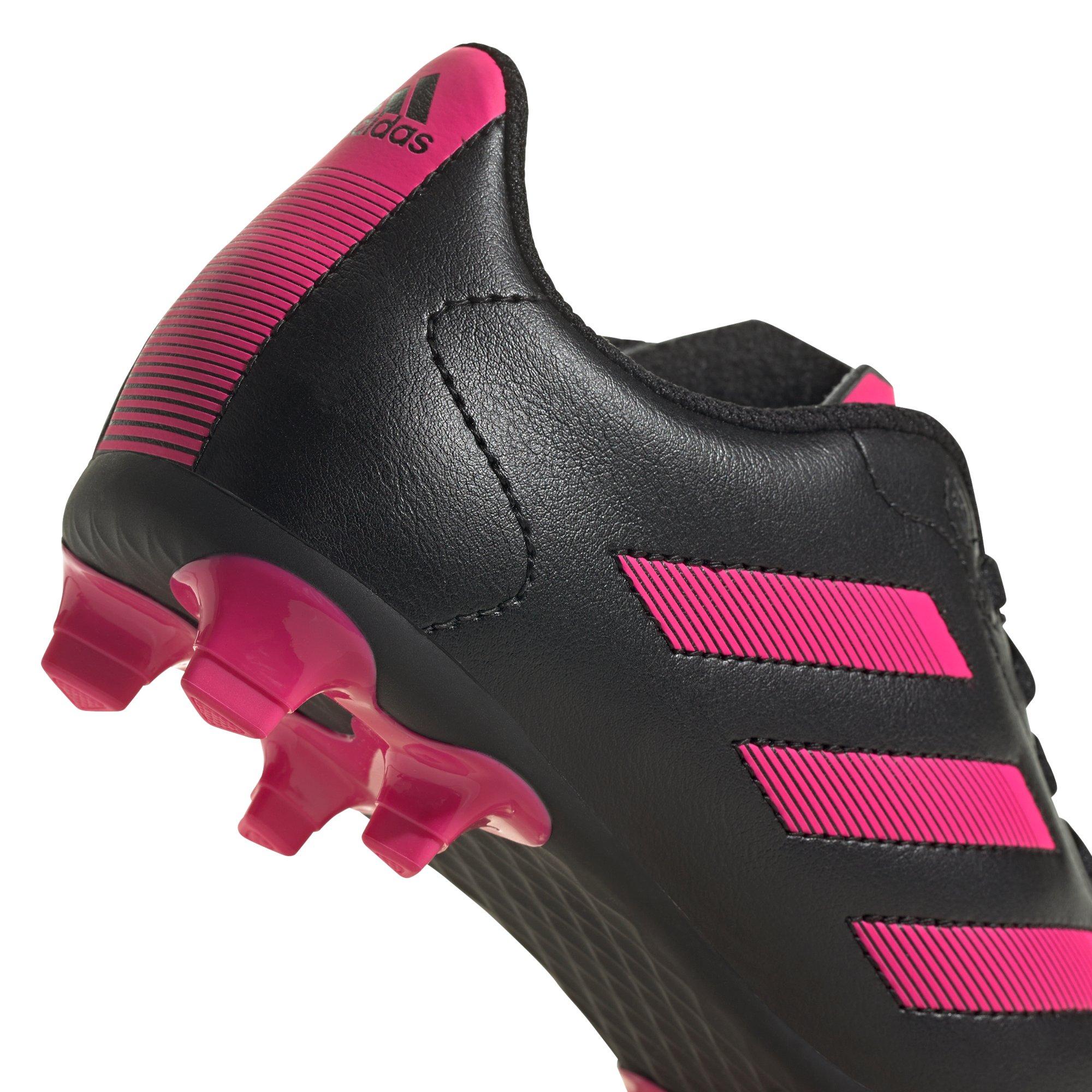 adidas Goletto VIII Firm Ground  Preschool Girls' "Core Black/Team Shock Pink" Soccer Cleat