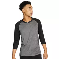 Nike Men's Pro Dri-FIT 3/4-Sleeve Baseball Tee - Grey/Black