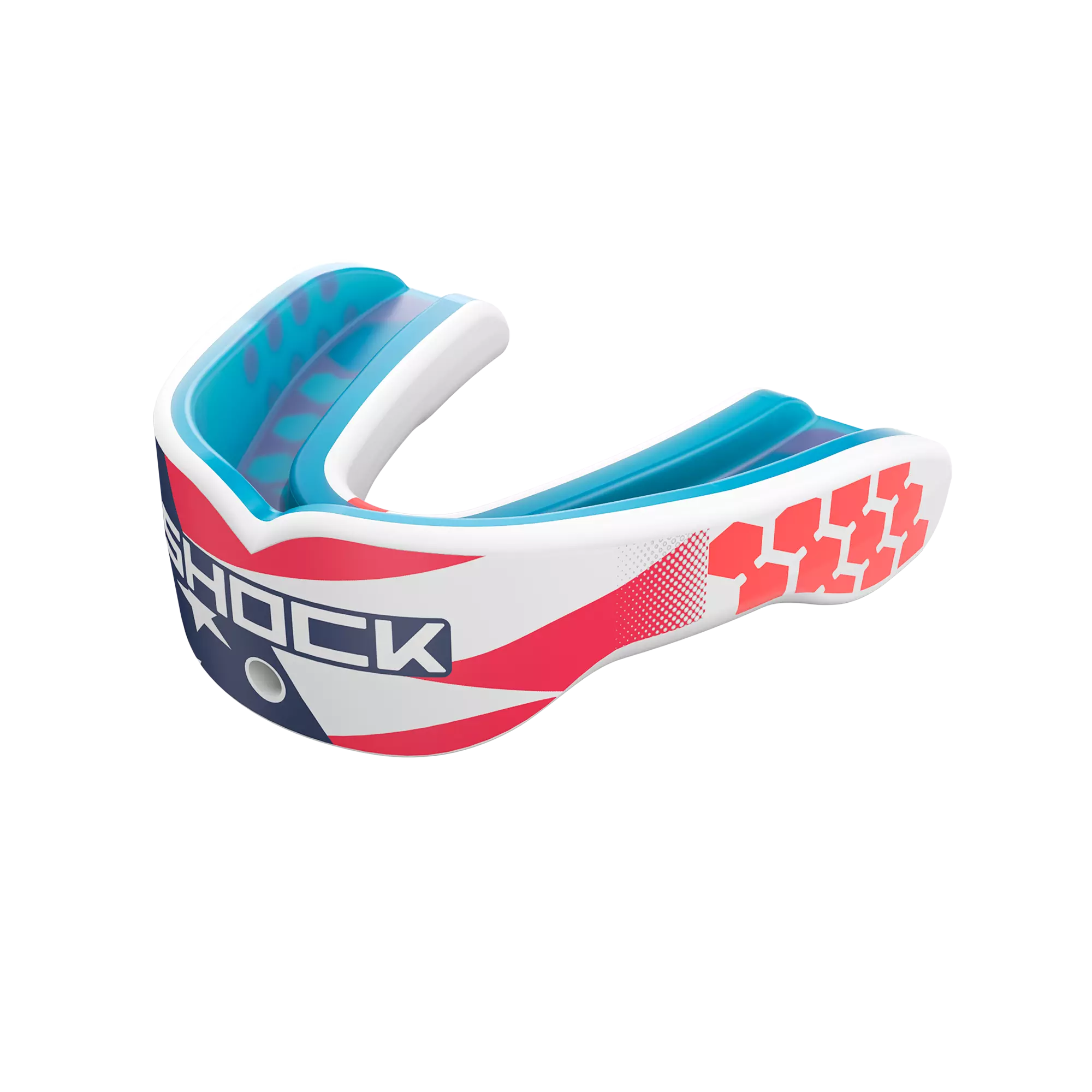 Shock Doctor Youth Chrome Max Air Flow Stars & Stripes Lipguard - RED/WHITE/BLUE
