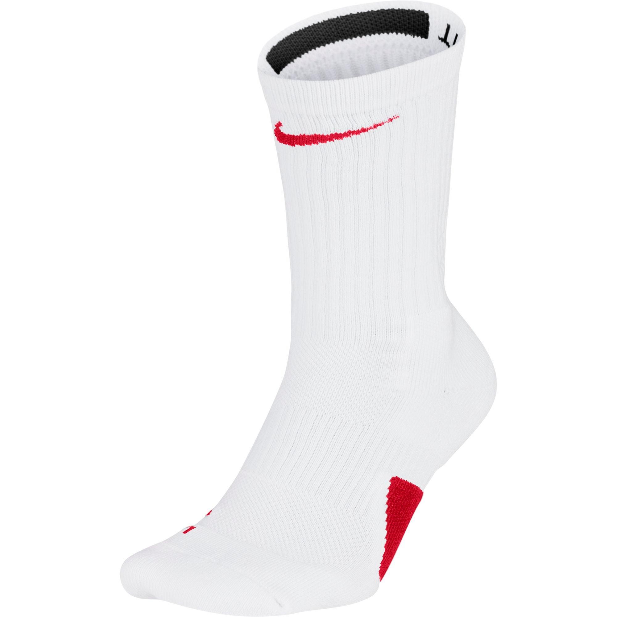 Nodig uit litteken een paar Nike Elite Unisex Crew Basketball Socks - White/Red