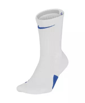 Nike Elite Unisex Crew Basketball Socks - White/Royal - Hibbett | Gear