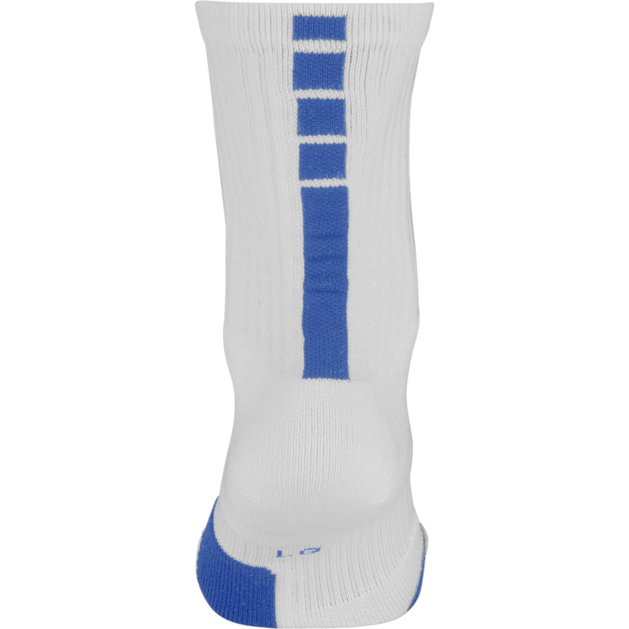 Nike Elite Unisex Crew Basketball Socks - White/Royal - Hibbett