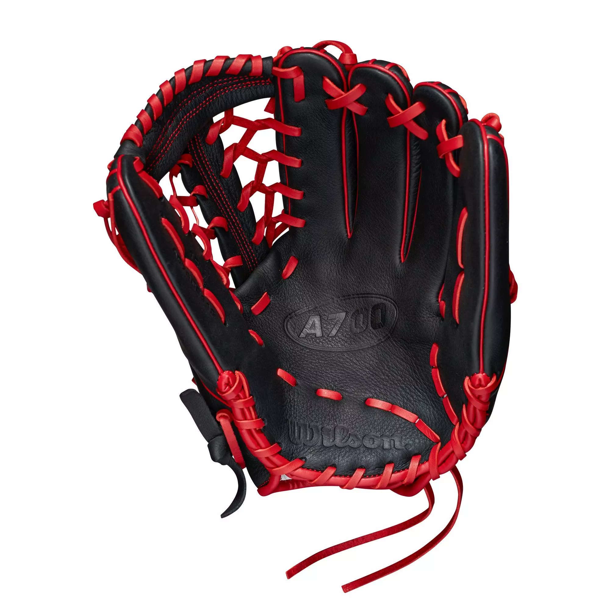 Wilson Youth A700 12" Baseball Outfield Glove 2022 - BLACK/RED