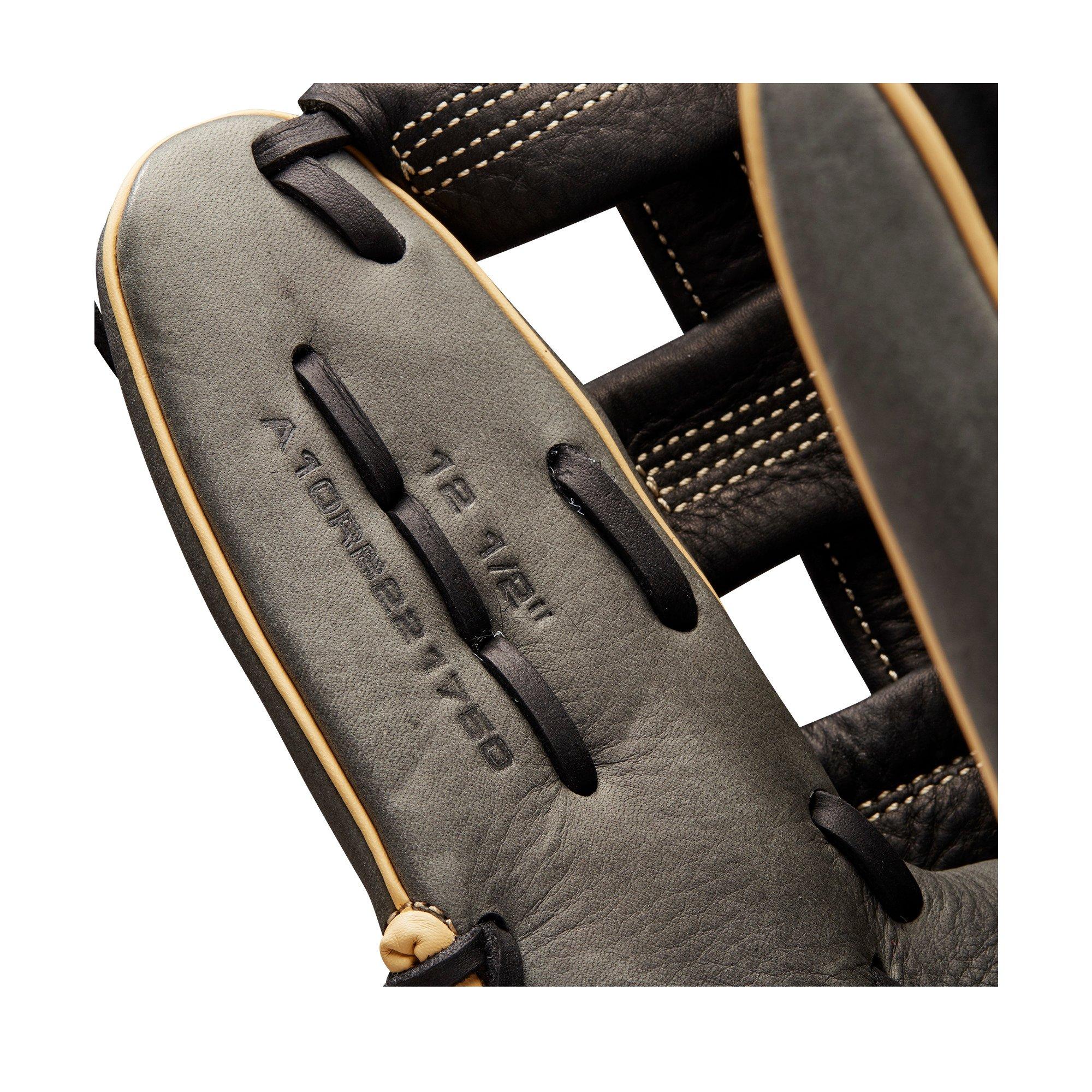 Wilson A1000 1750 12.5" Outfield Baseball Glove 2022 - GREY/BLACK Thumbnail View 7